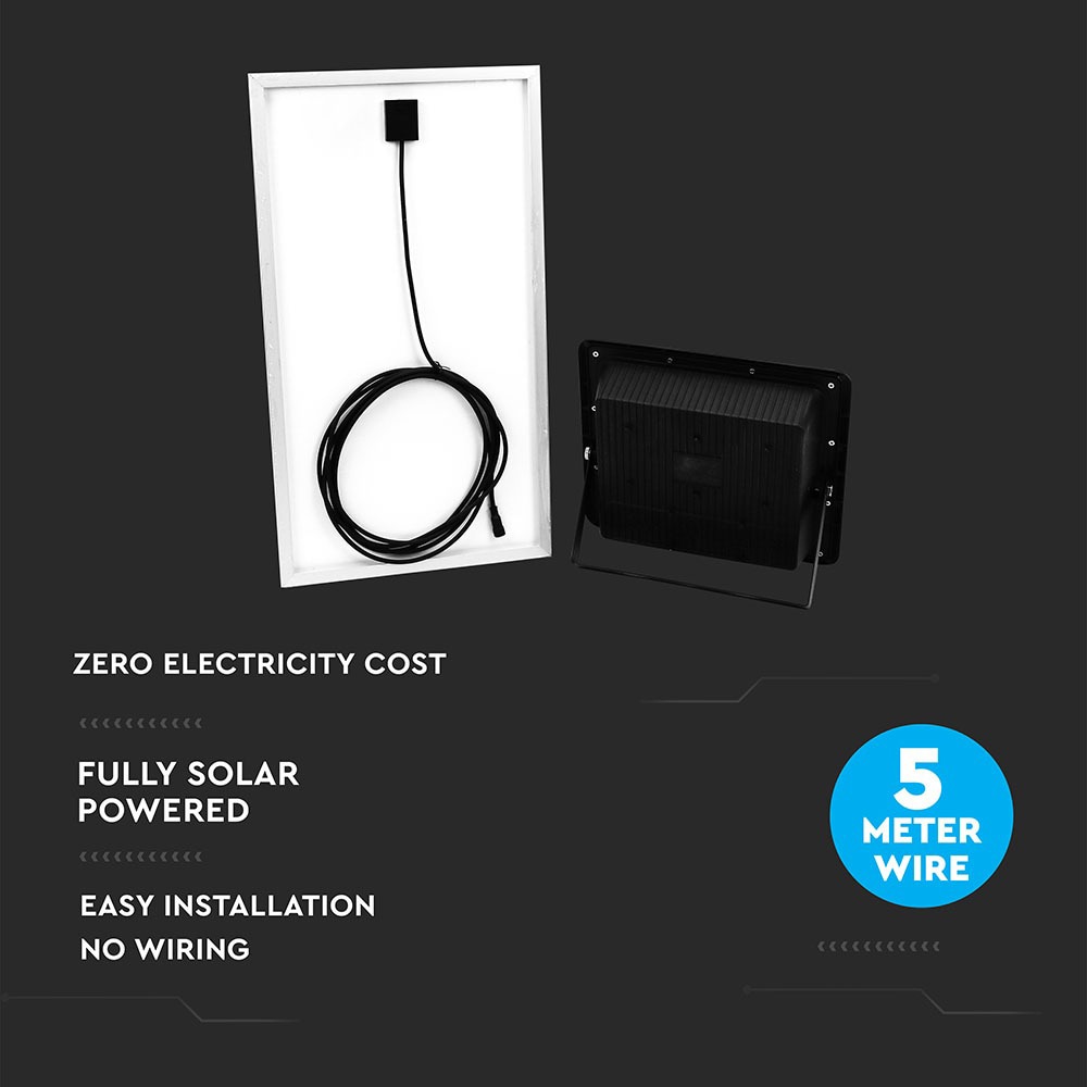 V-TAC Solar LED-Fluter VT-200W, 40 W, 4000 K, mit Panel + Fernbedienung