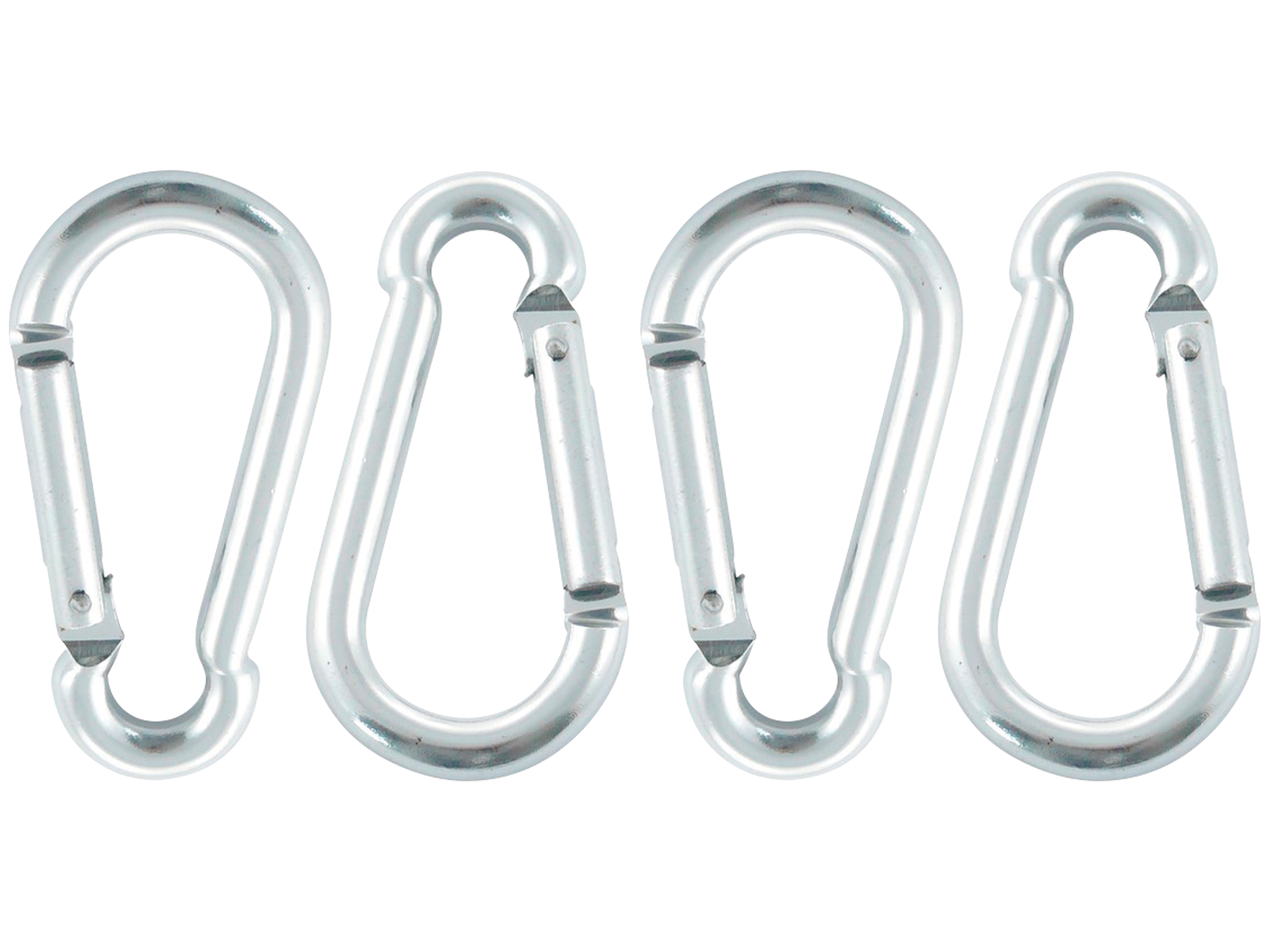 MARINETECH Karabinerhaken, Aluminium, silber, 5x50 mm, 4 Stück MARINETECH Karabinerhaken, Aluminium, silber, 5x50 mm, 4 Stück