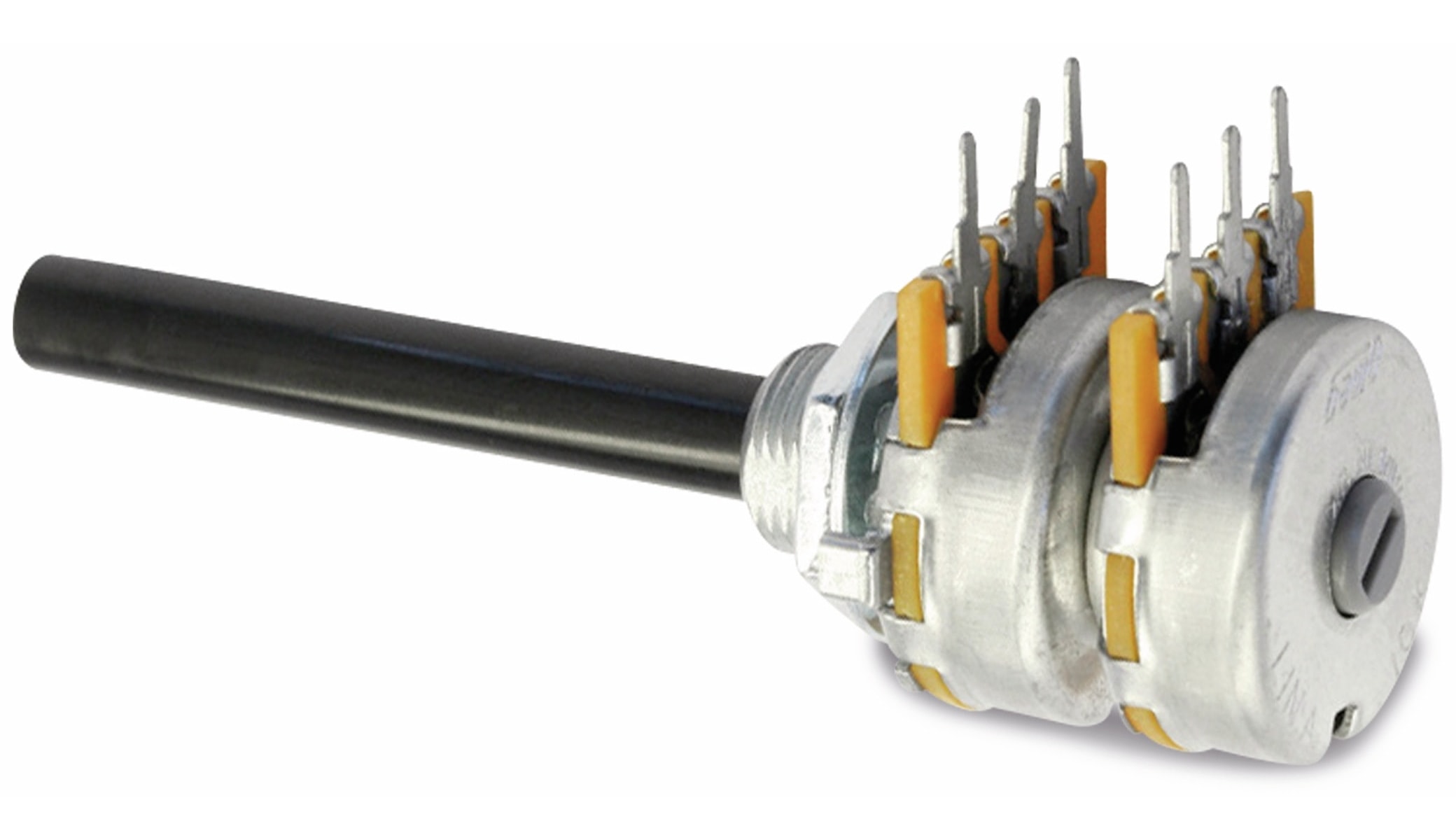 OMEG Potentiometer PC2G20BU, 100 kΩ, stereo, logarithmisch OMEG Potentiometer PC2G20BU, 100 kΩ, stereo, logarithmisch