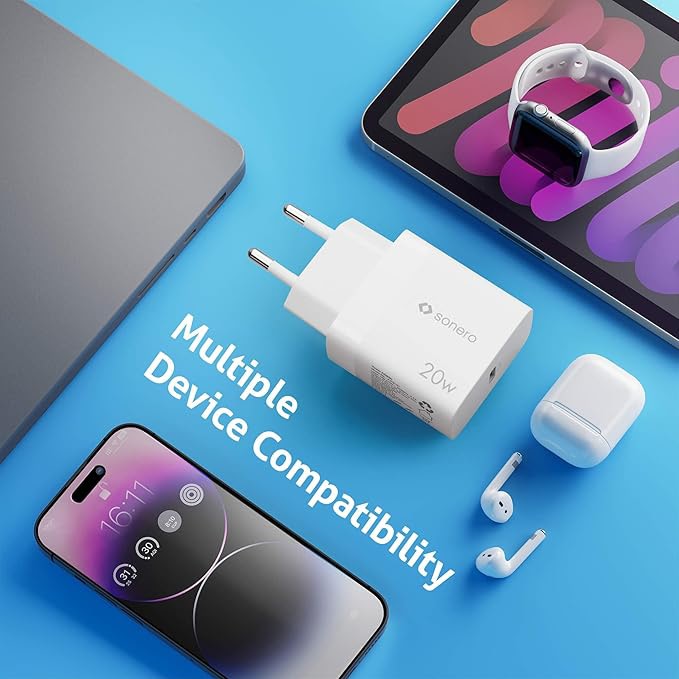USB-C Ladegerät SONERO X-PS101, 1 Port, 20W, weiß