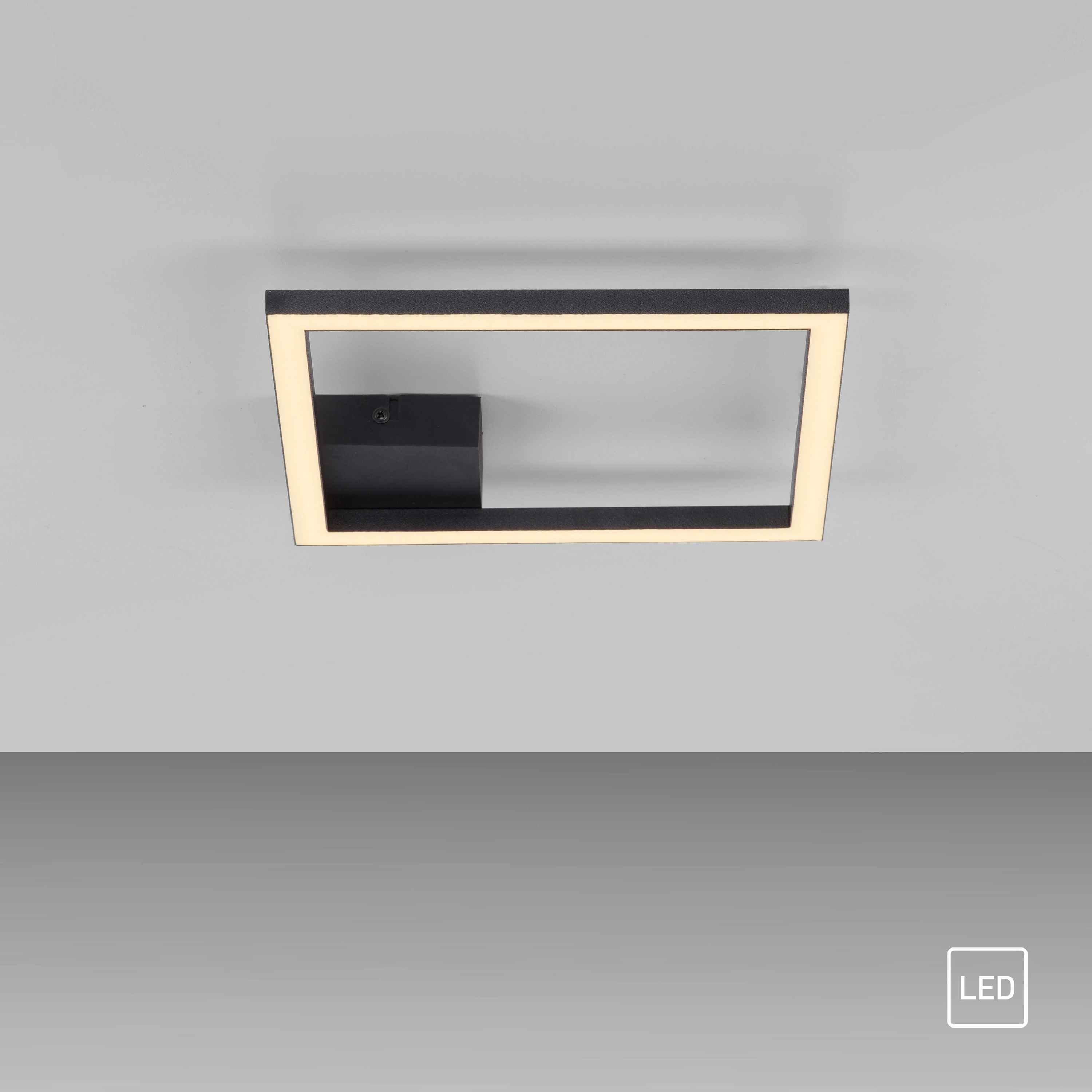 JUST LIGHT LED-Deckenleuchte 14707-18, 10W, 3000K, 1370lm, warmweiß, IP20, schwarz