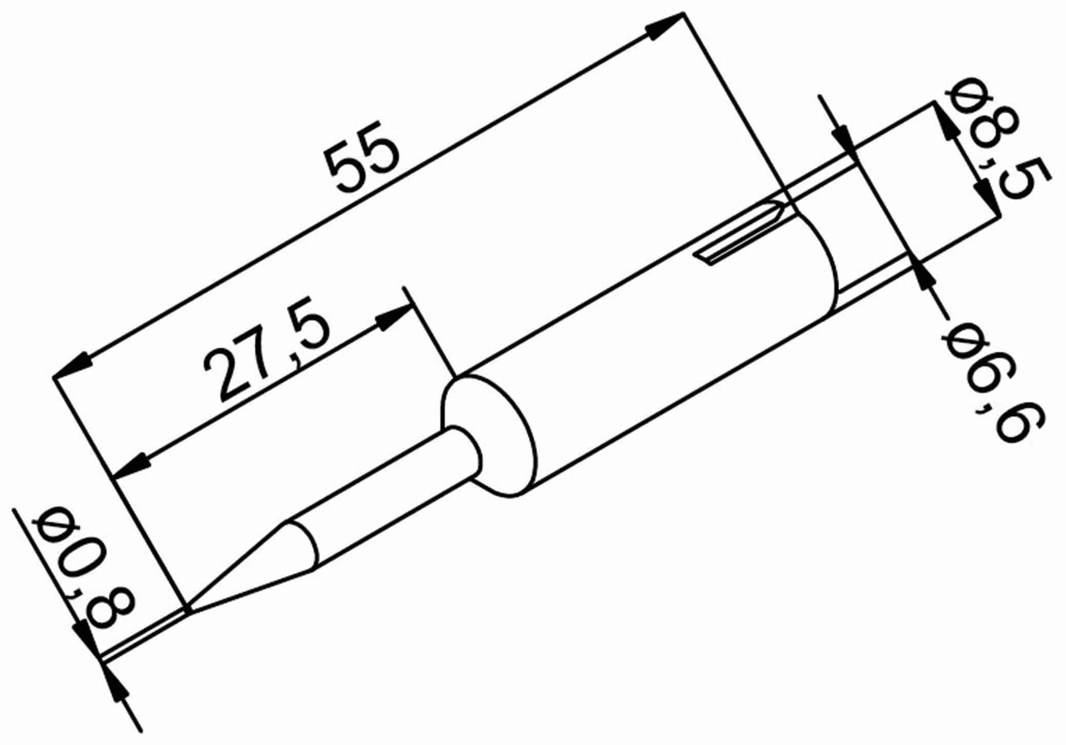 ERSA Lötspitze, 0832SDLF/SB, bleistiftspitz, verlängert, 0,8 mm