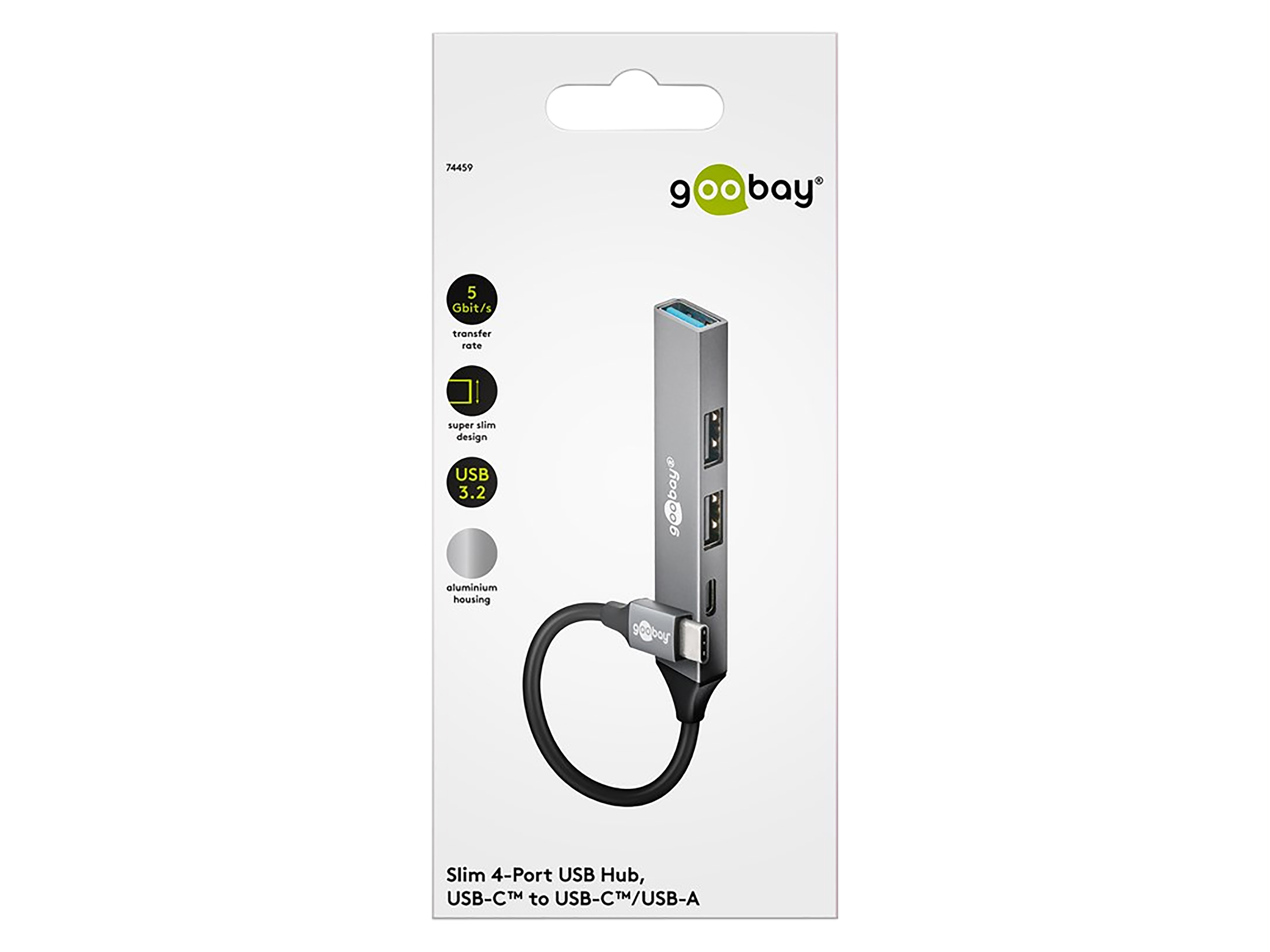 GOOBAY USB-C Hub 74459 Slim 4 Port USB-C auf USB-C/USB-A GOOBAY USB-C Hub 74459 Slim 4 Port USB-C auf USB-C/USB-A