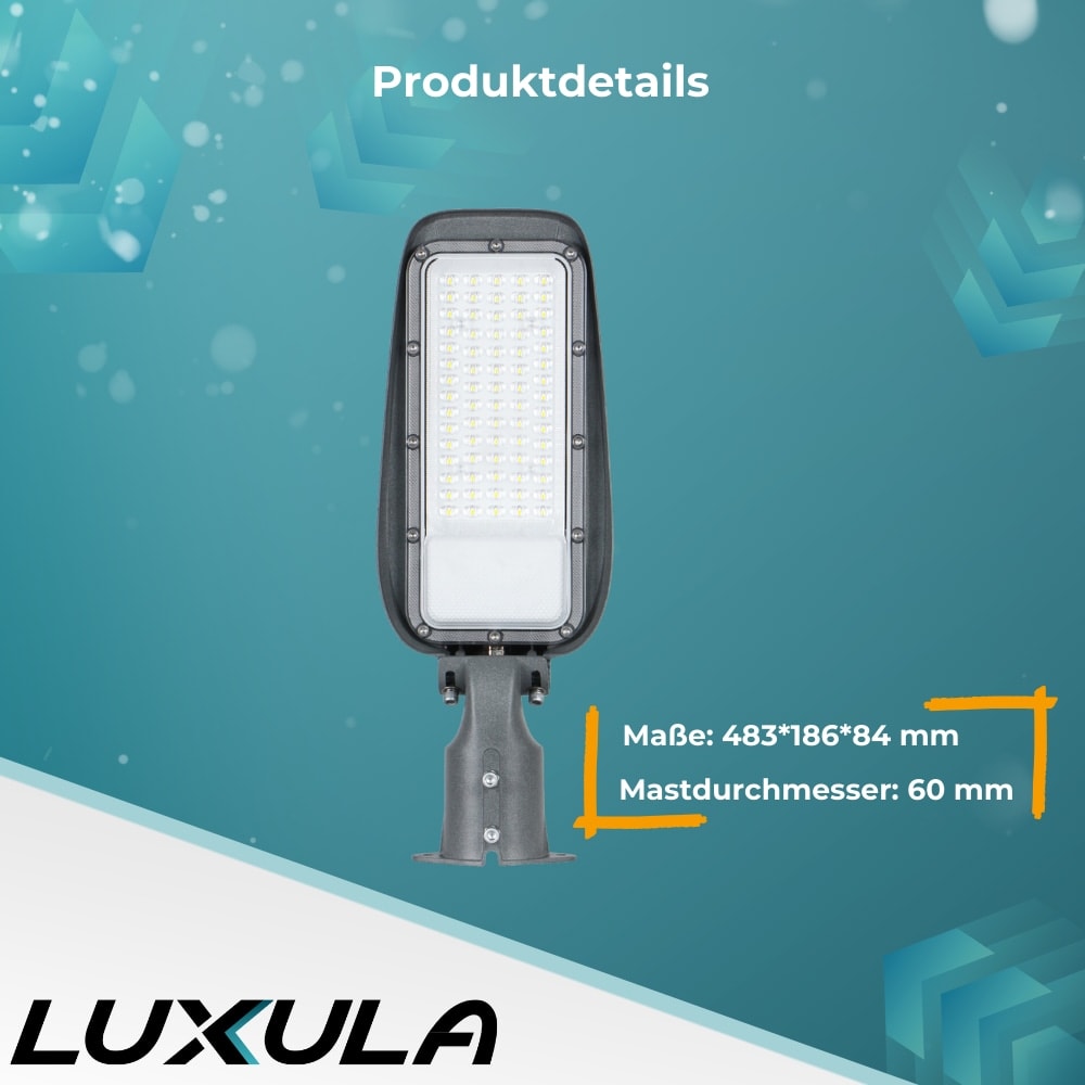 LUXULA LED-Straßenleuchte, EEK: F, 100W, 10000lm, 3000K, IP65, grau LUXULA LED-Straßenleuchte, EEK: F, 100W, 10000lm, 3000K, IP65, grau