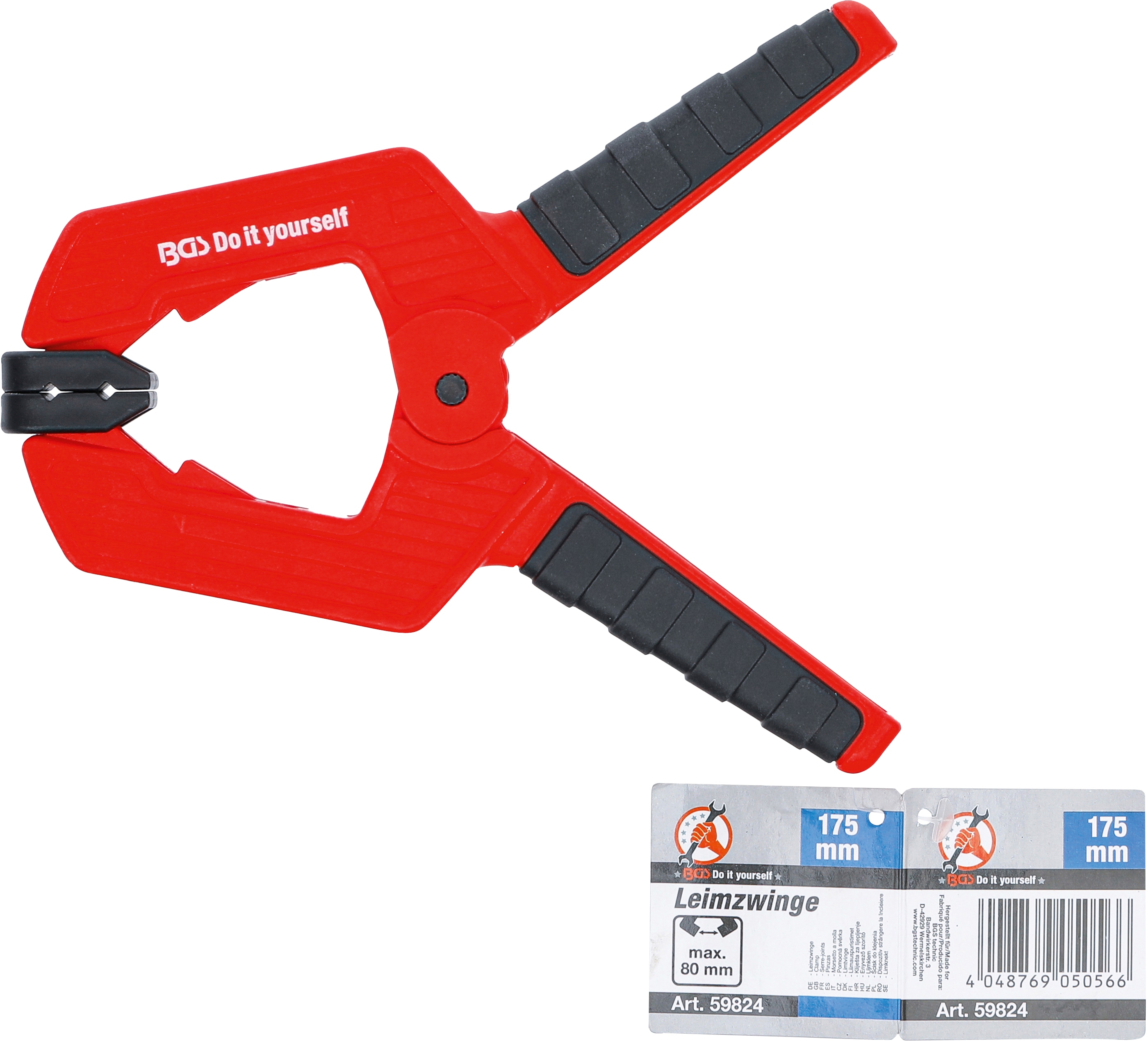 BGS TECHNIC Leimzwinge 59824, 175 mm, rot/schwarz