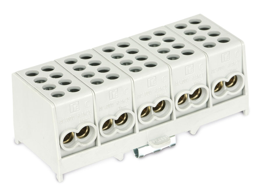 POLLMANN Hauptleitungs-Abzweigklemme HLAK 25-5/10 GR-S , 25 mm² Hauptleitungs-Abzweigklemme, 25 mm², 102x43x35 mm