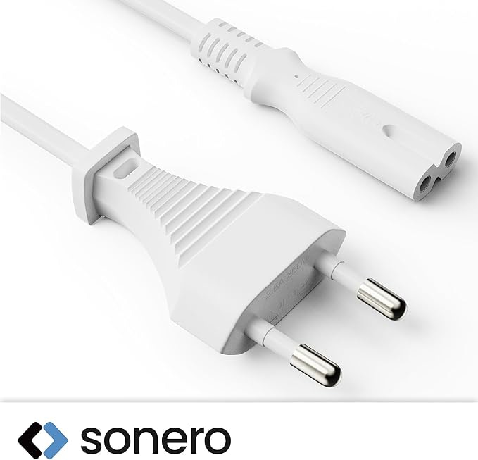 SONERO Netzkabel X-ESG-C7G-010W, Eurostecker, gerade, weiß, 1m SONERO Netzkabel X-ESG-C7G-010W, Eurostecker, gerade, weiß, 1m