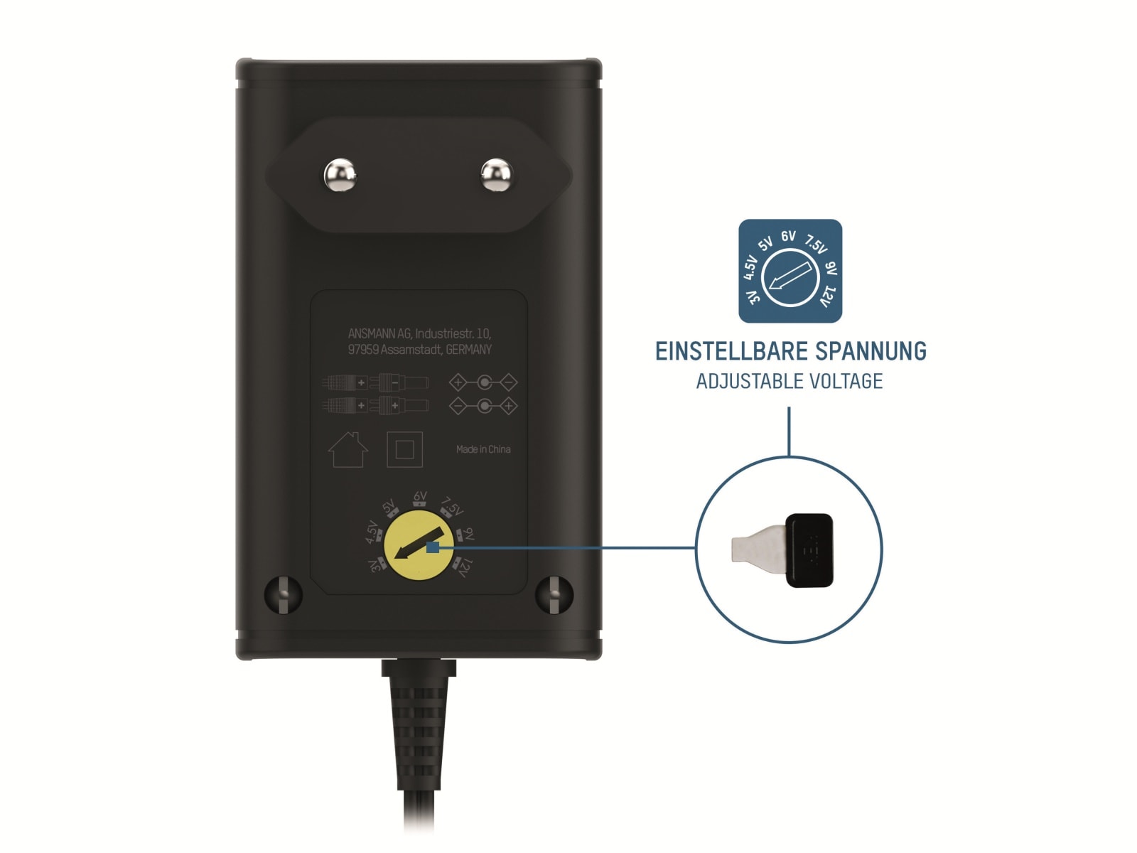 ANSMANN Universal-Netzteil APS 300, 3,6W, Ladestrom max. 0,6A, 3-12V-