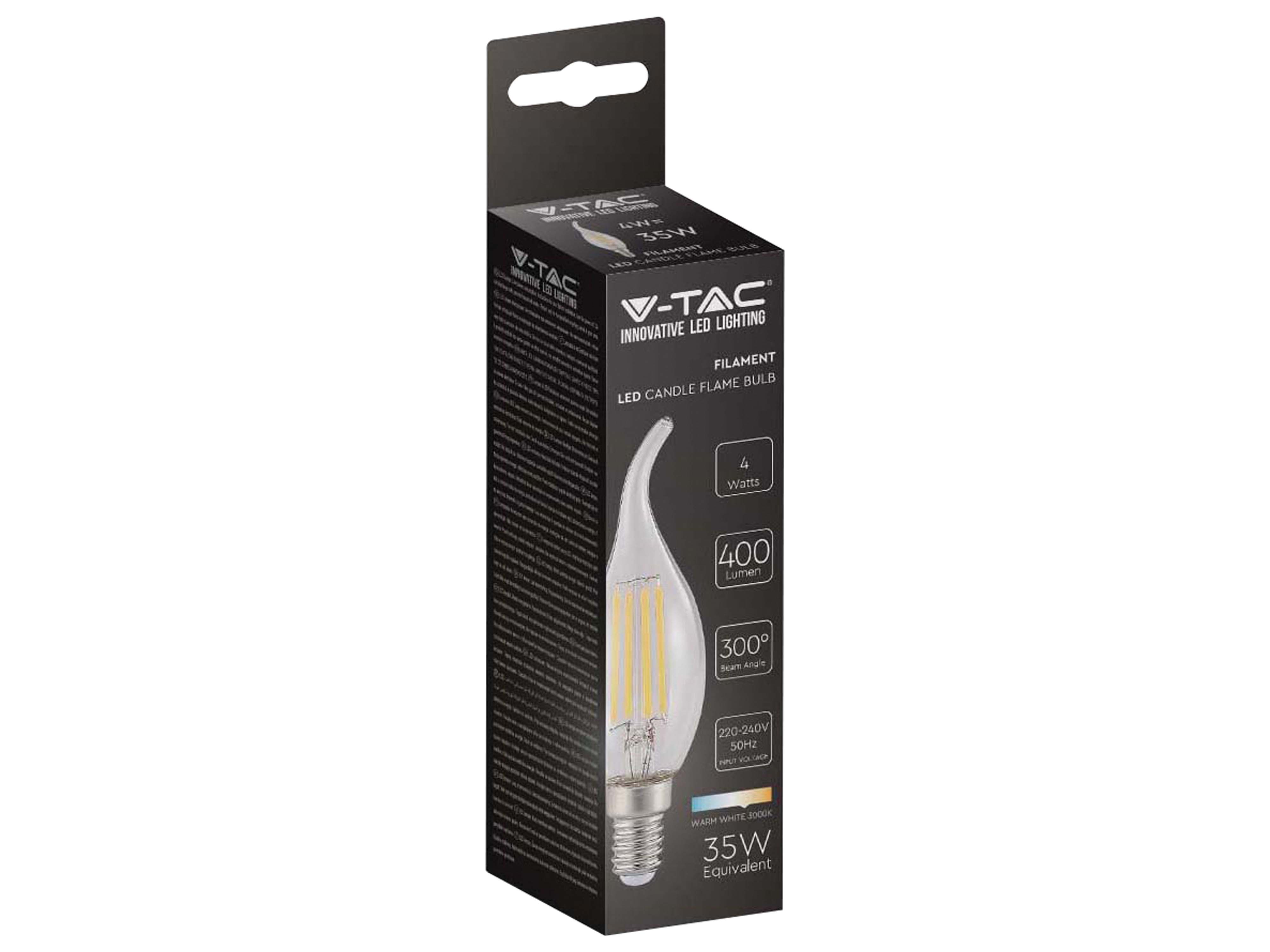 V-TAC LED-Lampe VT-1997-N, E14, EEK: F, 4W, 400lm, 3000K