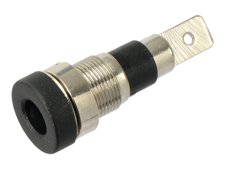 Einbaubuchse 4 mm, 24 A, schwarz Einbaubuchse 4 mm, 24 A, schwarz