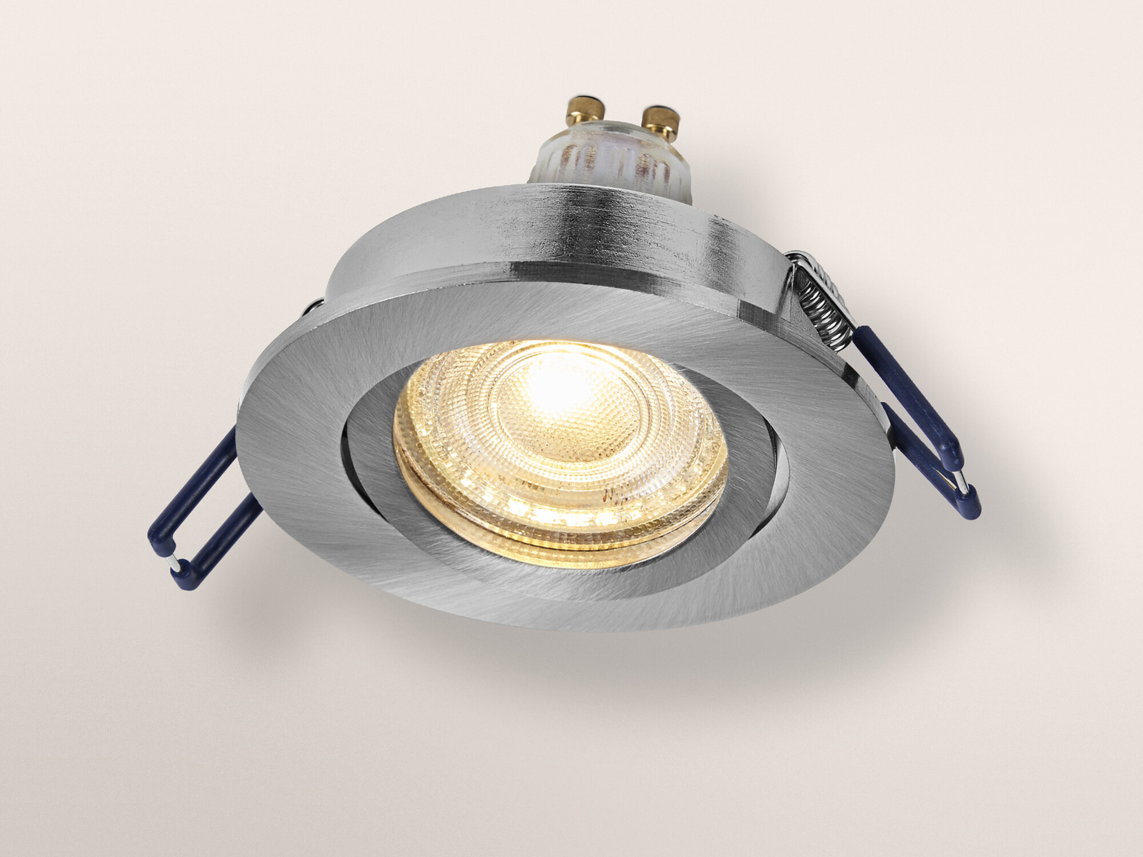 OSRAM LED-Einbauleuchte, GU10, 4,5W, 2700K, 400lm, warmweiß, IP20, Satin Nickel, 3er Set