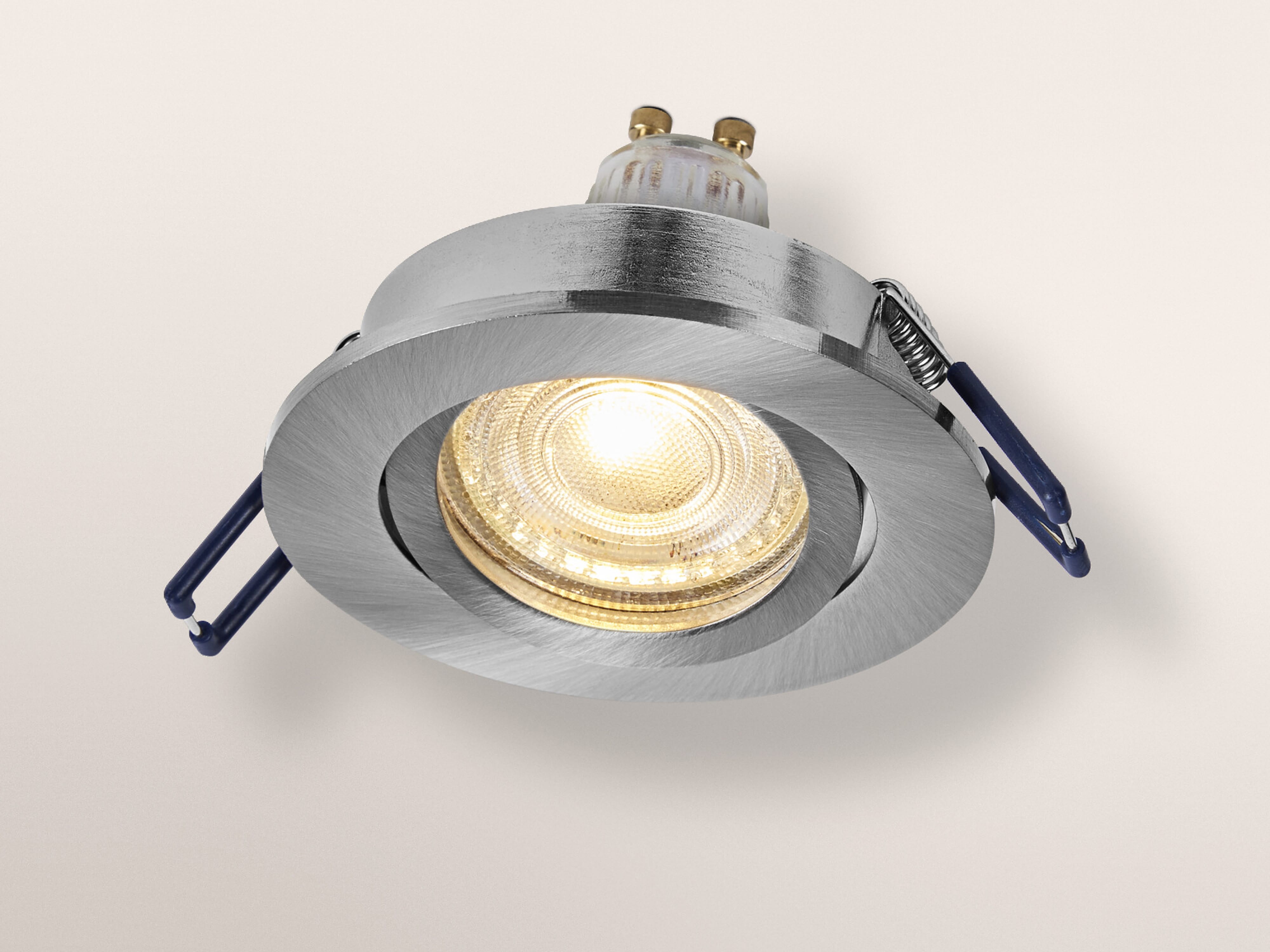 OSRAM LED-Einbauleuchte, GU10, 4,5W, 2700K, 400lm, warmweiß, IP20, Satin Nickel, 3er Set