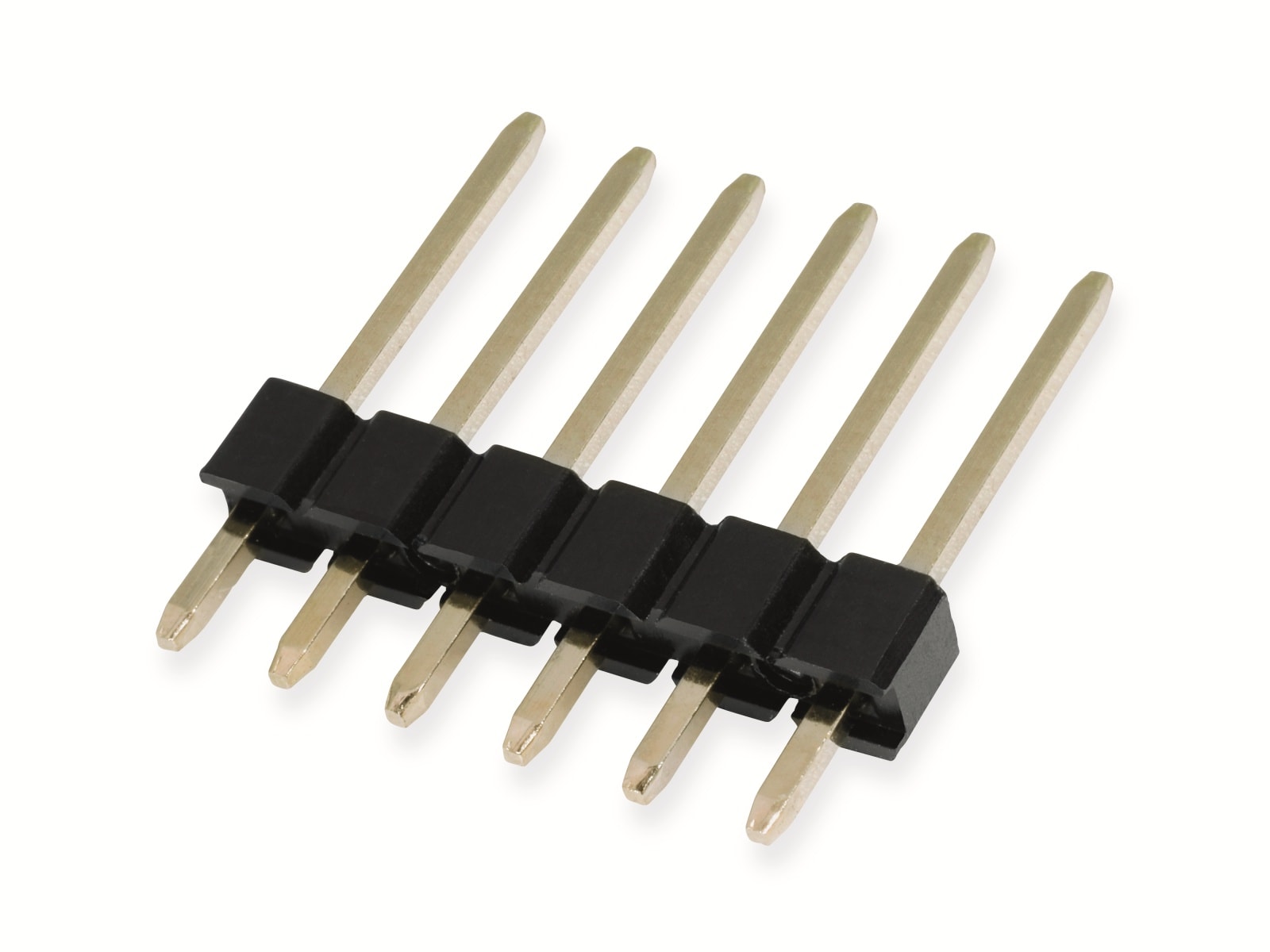 Stiftleiste, vergoldet, 1x 6-polig, 10 Stück