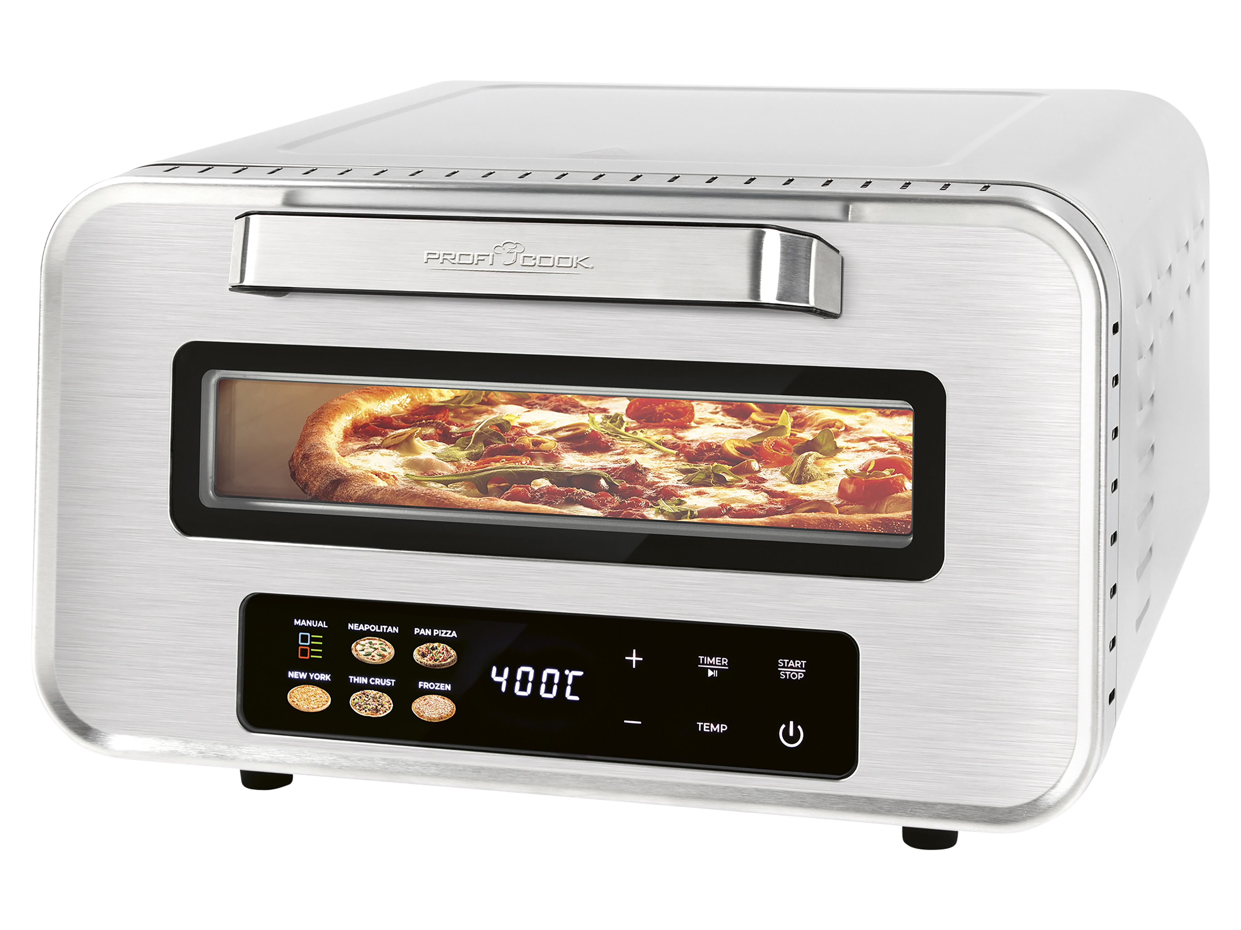 PROFICOOK Pizzaofen PC-PO 1323, inkl. Pizzastein & Pizzaheber, 400°C