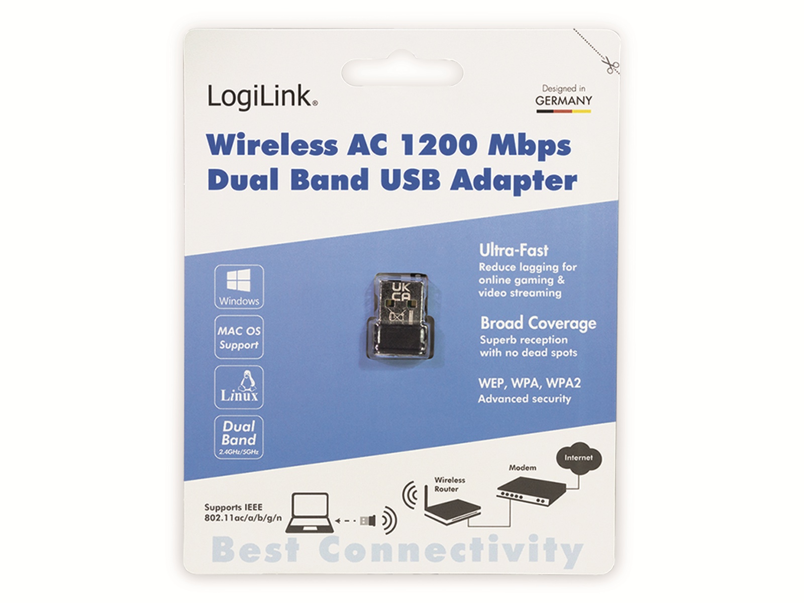 LOGILINK WLAN USB-Stick WL0243, 1200 MBit/s, 2,4/5 GHz