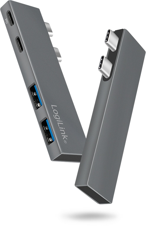 LOGILINK USB 3.2 Dockingstation UA0399, Gen2x2, 4-Port, PD, silber