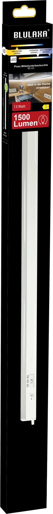 BLULAXA LED-Unterbauleuchte Pinex, CCT, 13 W, EEK: D, 3000/4000/6500 K, 1500 lm, IP20, 84,5 cm