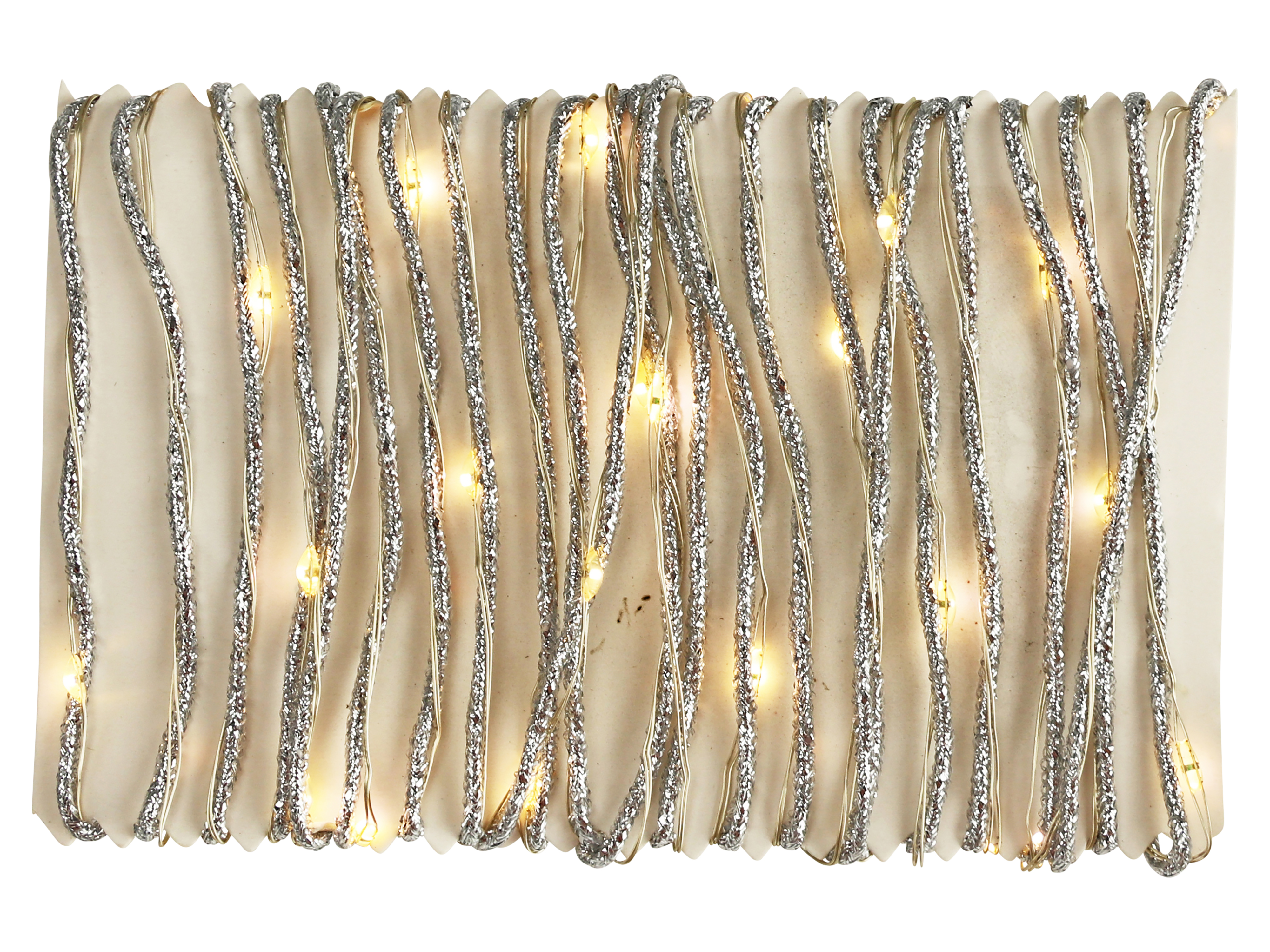 LED-Lichterkette Silberschmuckband, 40 LEDs, warmweiß, 4 m