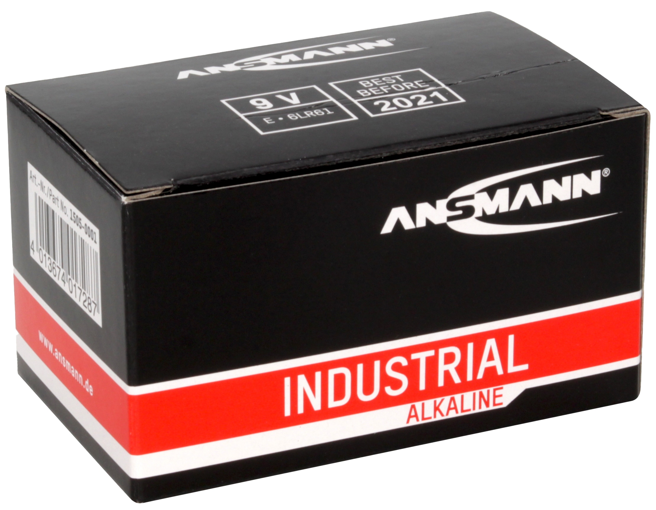 ANSMANN 9V-Blockbatterie, INDUSTRIAL, Alkaline, 10 Stück