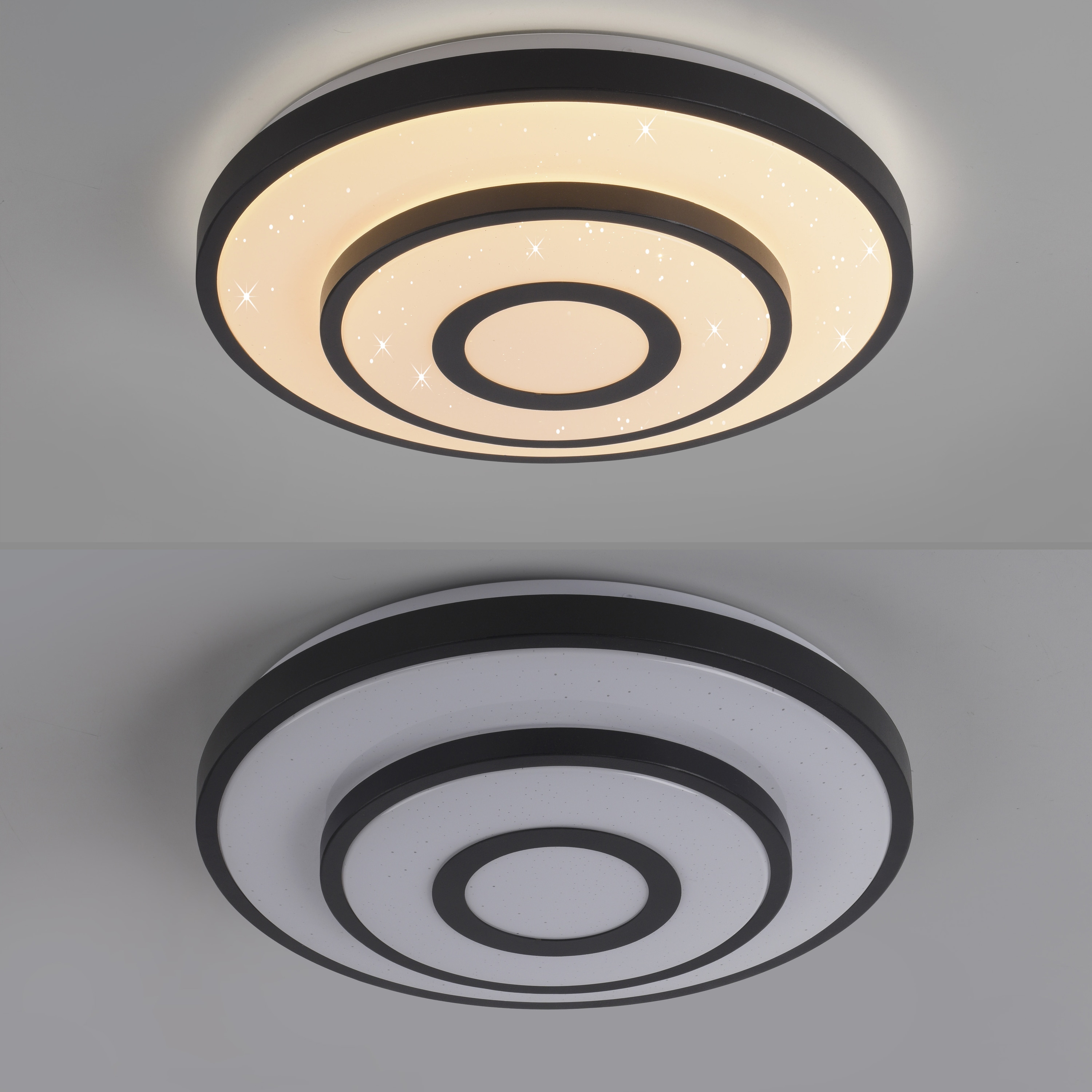 JUST LIGHT LED-Deckenleuchte 15454-18, 17W, 3000K, 1900lm, warmweiß, IP20, schwarz
