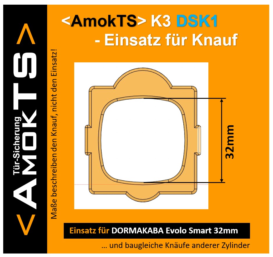 AMOKTS Türsicherungs-Set, Türsicherung K3 + Einsatz K3-DSK1