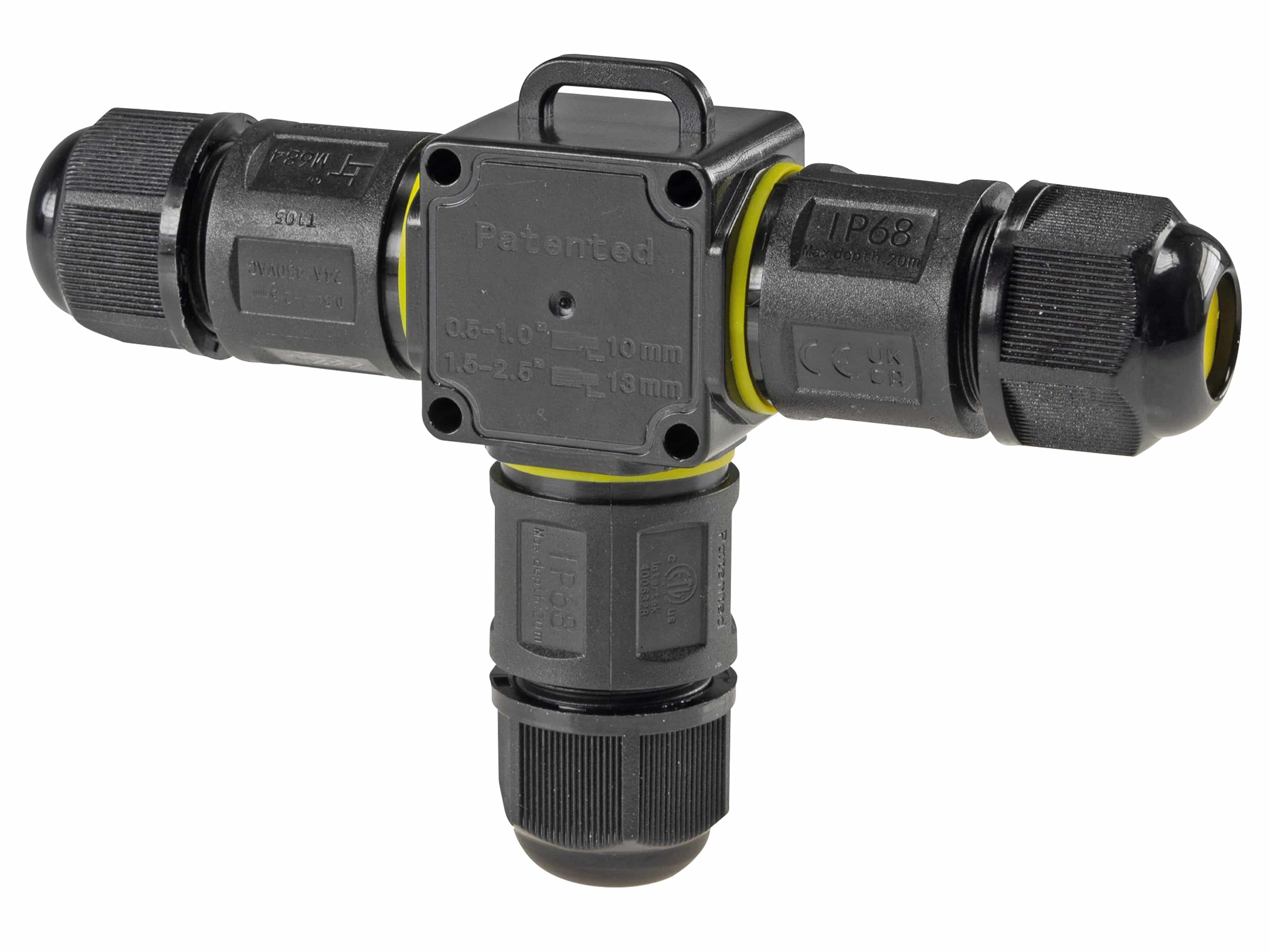 CHILITEC Kabelverbinder, T-Form, 3-polig, Klemmanschluss, IP68