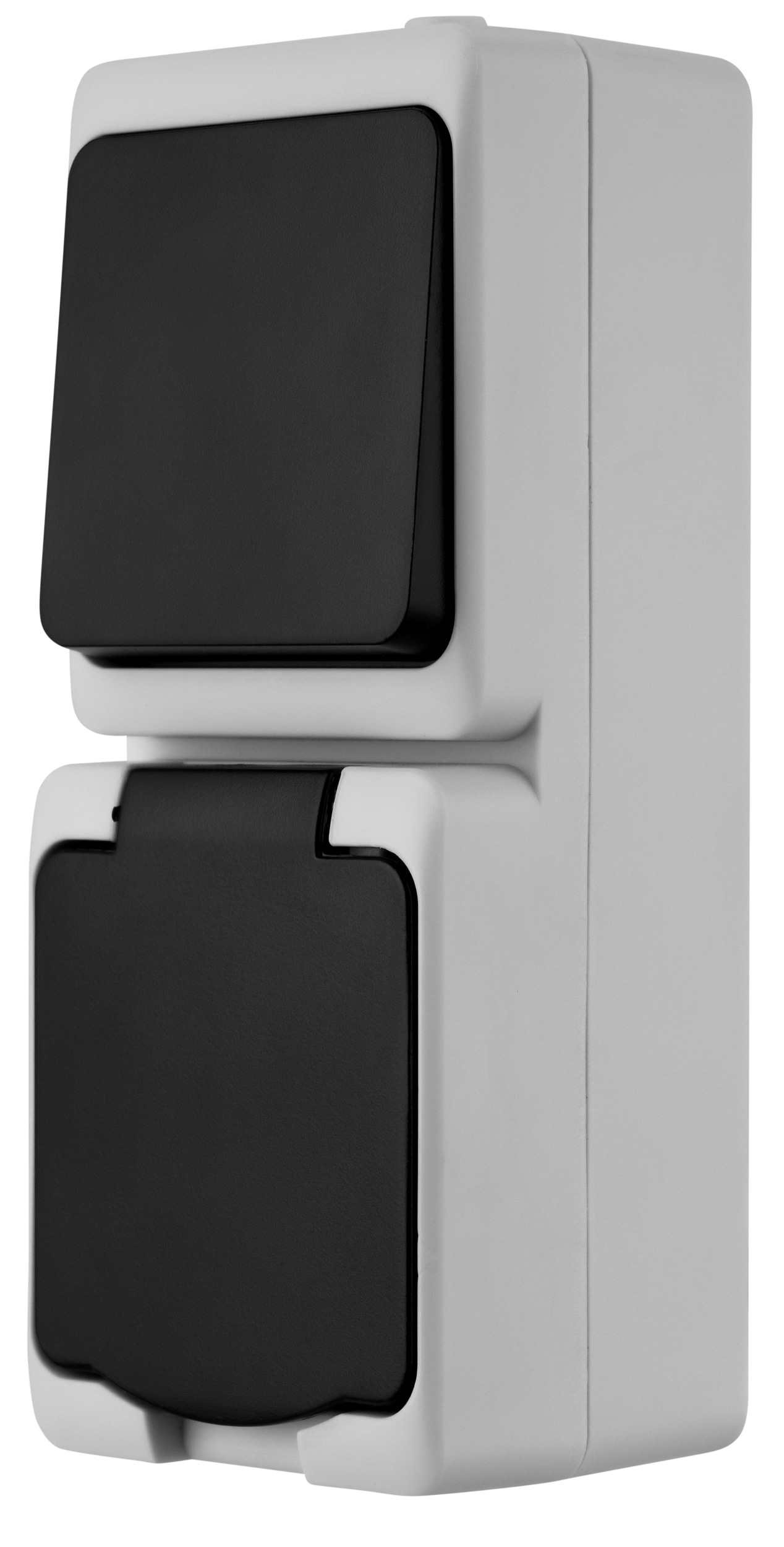 REV Feuchtraum-Steckdosenkombi AquaMini. Aufputz, Aus- u. Wechselschalter