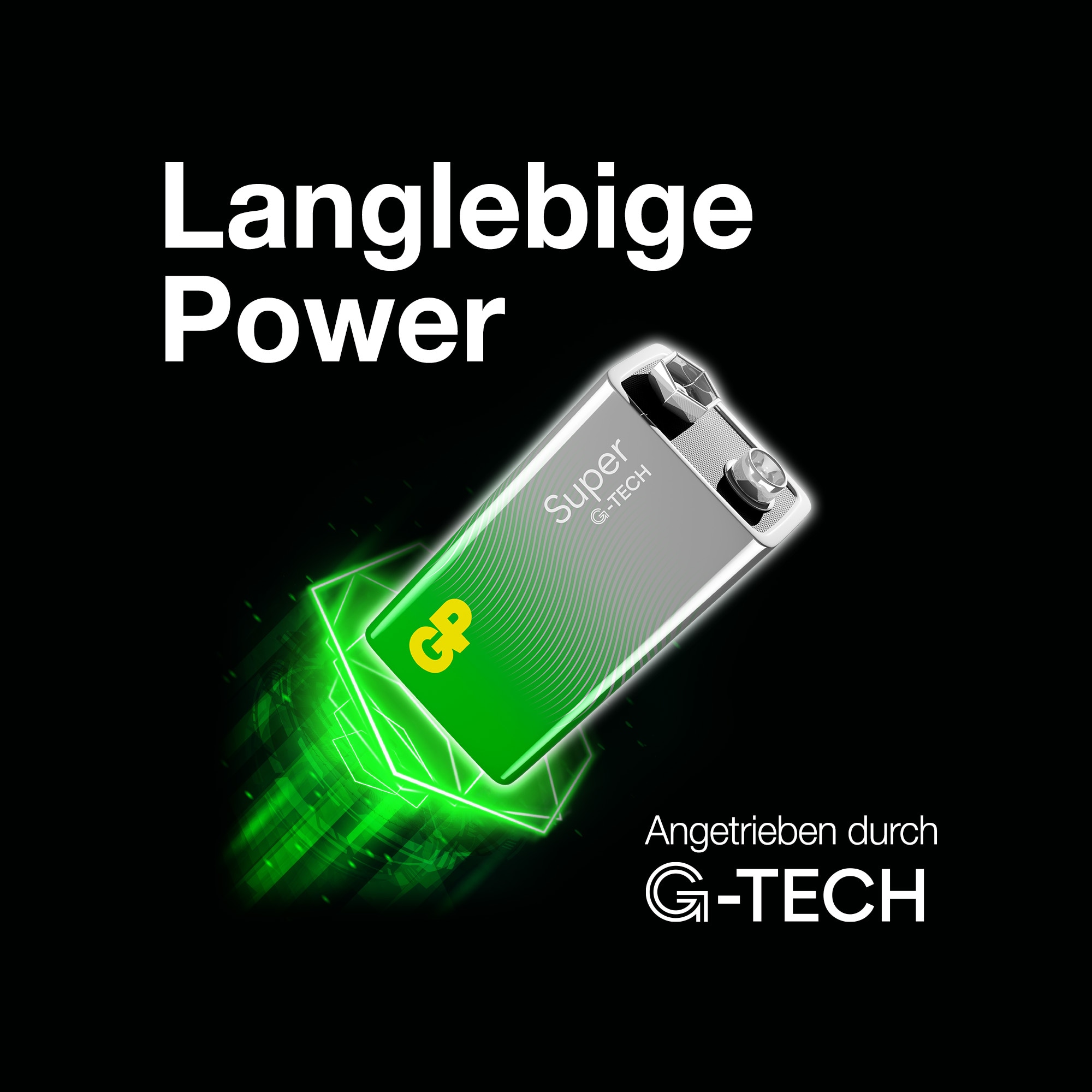 GP Super Alkaline-Batterie E-Block, 6LR61, MN1604, 9V, 8 Stück