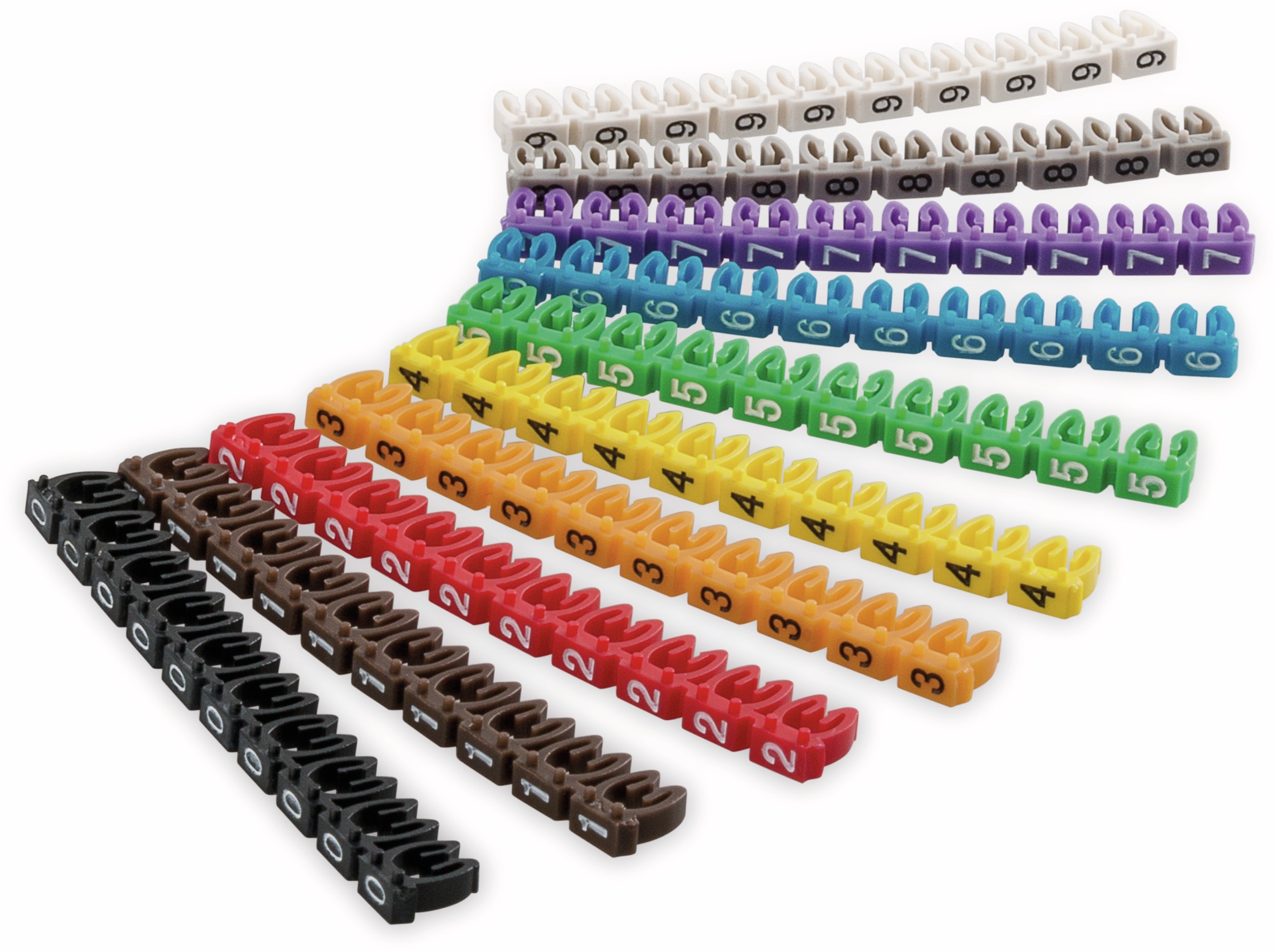 GOOBAY Kabelmarker-Clips "Ziffern 0-9", für Kabeldurchmesser bis 2,5 mm, 100 St. GOOBAY Kabelmarker-Clips "Ziffern 0-9", für Kabeldurchmesser bis 2,5 mm, 100 St.