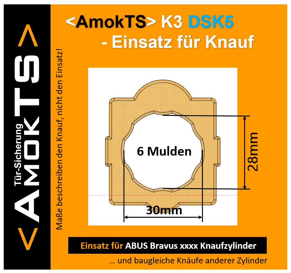 AMOKTS Türsicherungs-Set, Türsicherung K3 + Einsatz K3-DSK5
