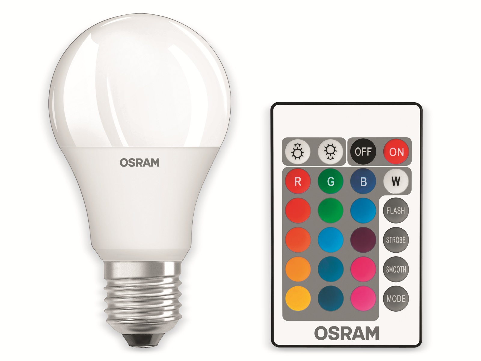 OSRAM LED-Lampe P60 mit Fernbedienung, E27, EEK: G, 9,7 W, 806 lm, 2700 K