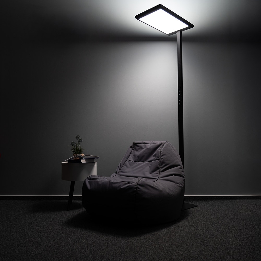 LUXULA LED-Büro-Stehleuchte, Up/Down, 100W, 4000K, EEK: F, 7000lm, IP20, dimmbar, schwarz