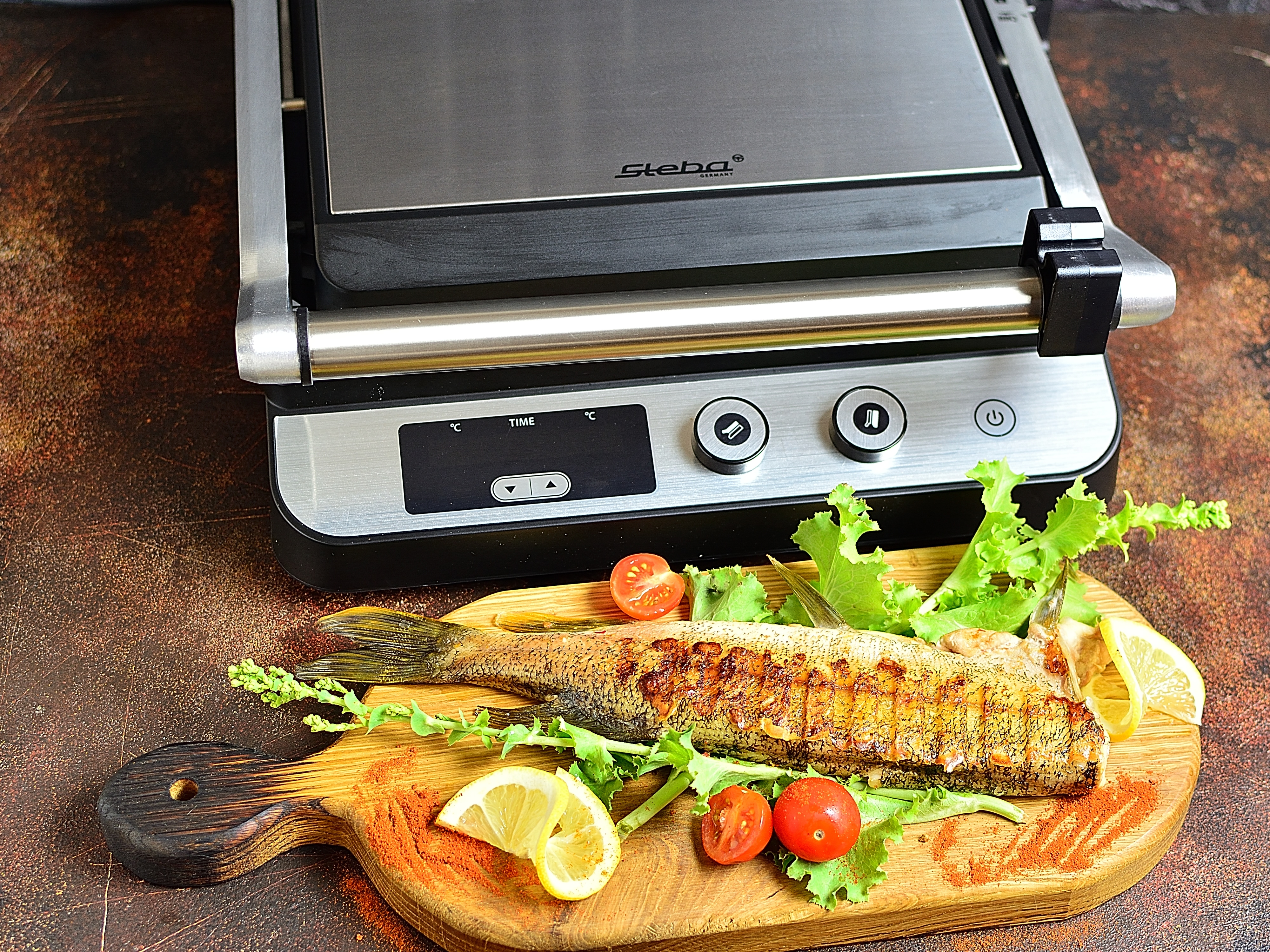 STEBA Kontaktgrill FG 120, Edelstahl, Antihaft, Timer, LED-Display STEBA Kontaktgrill FG 120, Edelstahl, Antihaft, Timer, LED-Display