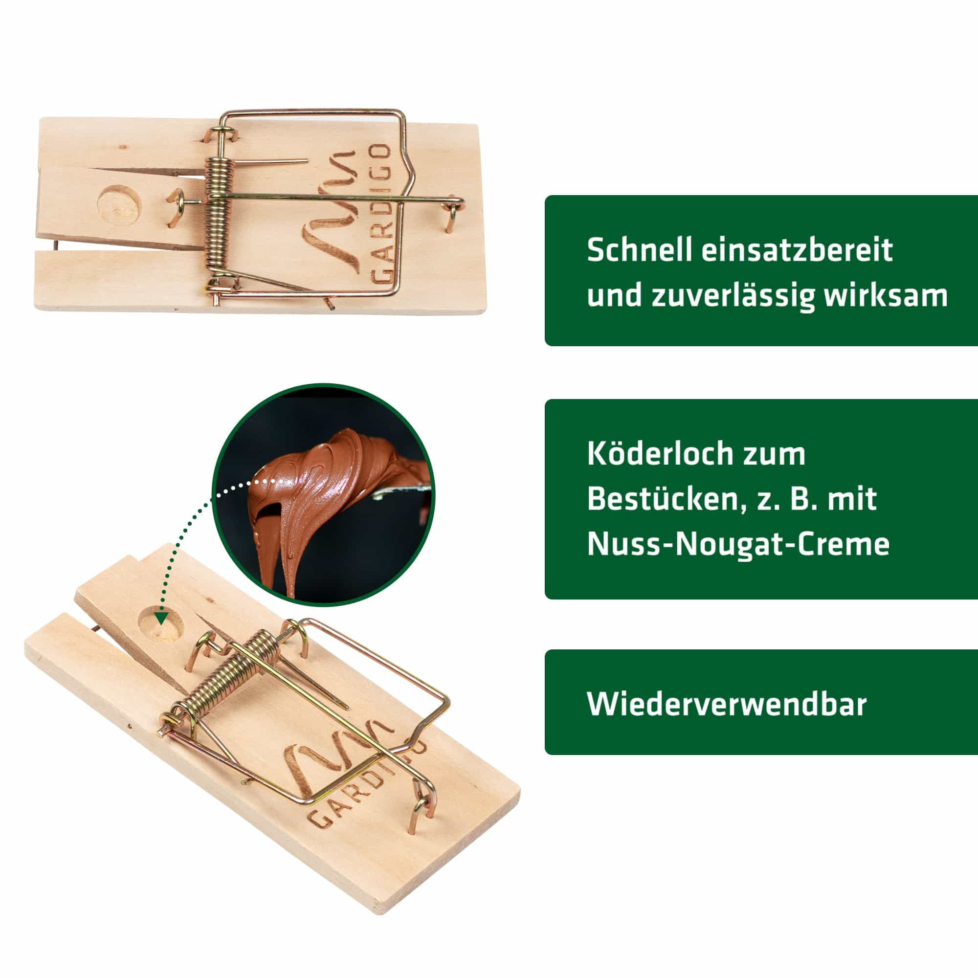 GARDIGO Mausefalle, Holz, 2 Stück GARDIGO Mausefalle, Holz, 2 Stück
