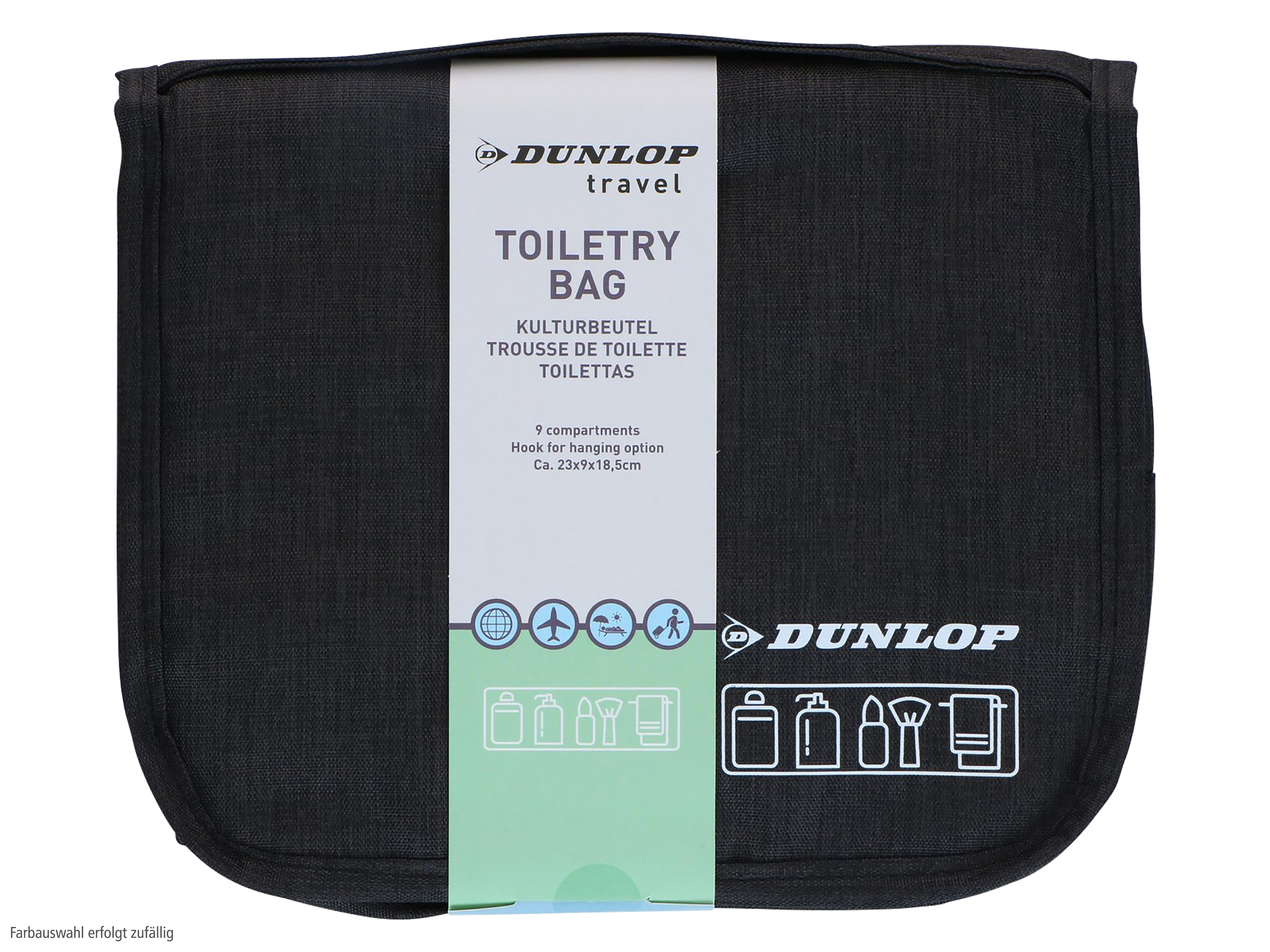 DUNLOP Kulturbeutel, 23x9x18,5 cm, Schwarz, Grau, Blau