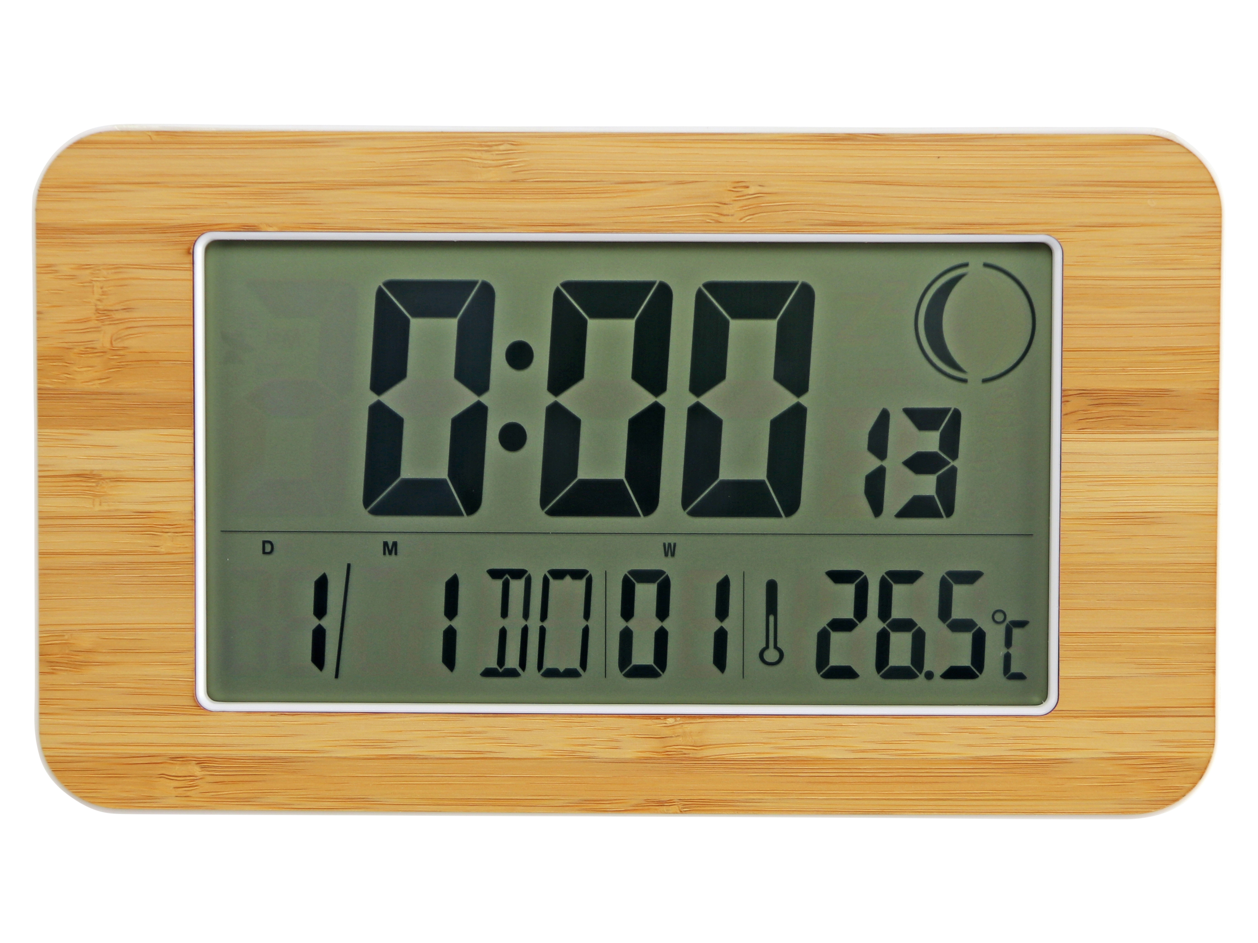 Digitale Funkuhr, Datumsanzeige, Wecker, Temperaturanzeige, Holzoptik Digitale Funkuhr, Datumsanzeige, Wecker, Temperaturanzeige, Holzoptik