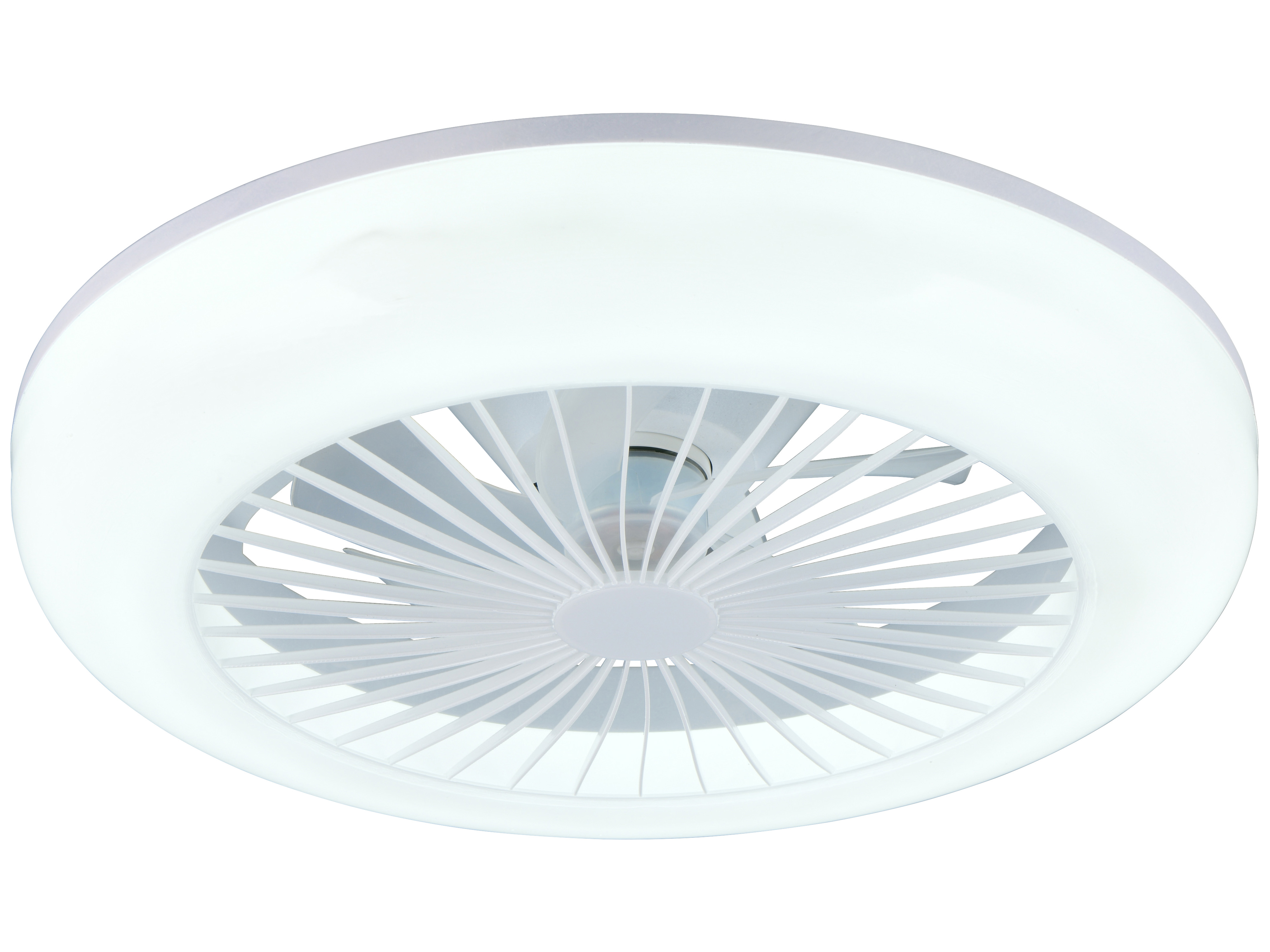 REALITY LED-Deckenleuchte mit Ventilator Mora R64032101, 23W, 2700... 6000K, 1800lm, CCT, IP20, weiß