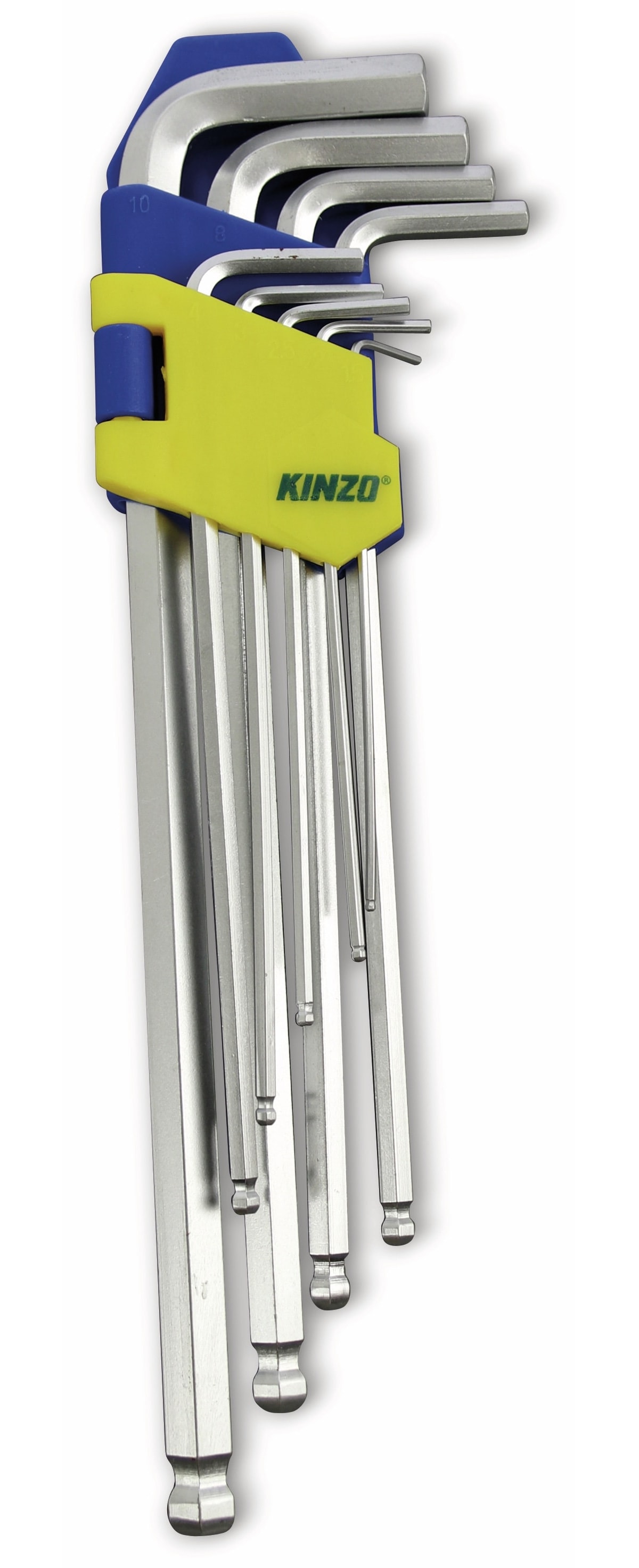 KINZO Innensechskantschlüssel-Set lang, 9-teilig, 1,5...10 mm KINZO Innensechskantschlüssel-Set lang, 9-teilig, 1,5...10 mm