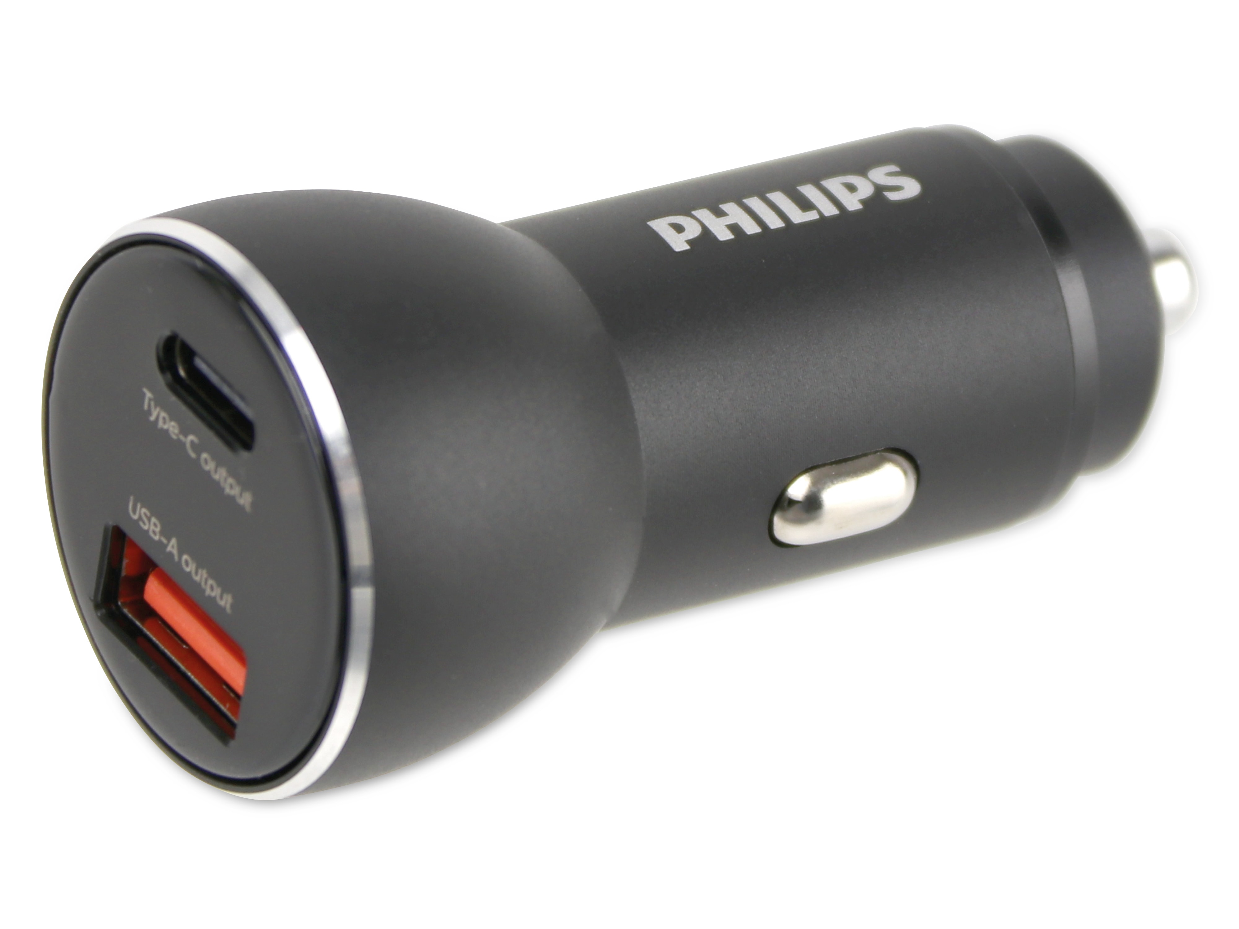 PHILIPS USB-Lader KFZ, 2-fach, 36W, 1x USB-A, 1x USB-C
