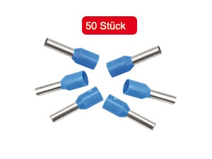 Aderendhülsen, 2,50 mm², 50 Stück, 8 mm, blau