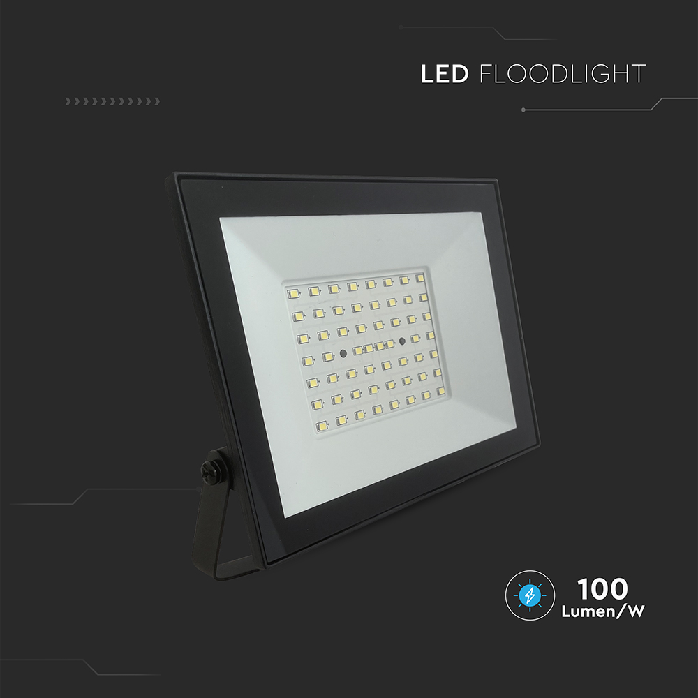 V-TAC LED-Fluter, VT-44054, 50 W, 6500K, EEK: F, 4000 lm, kaltweiß, IP65, schwarz