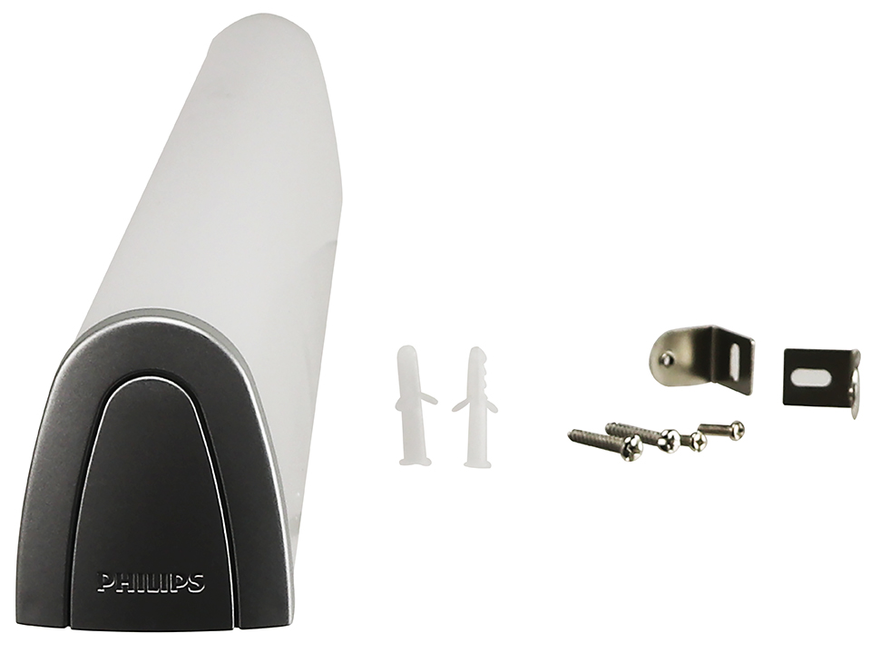 PHILIPS Wandbeleuchtung Volga, Grau, LED, Warmweiß