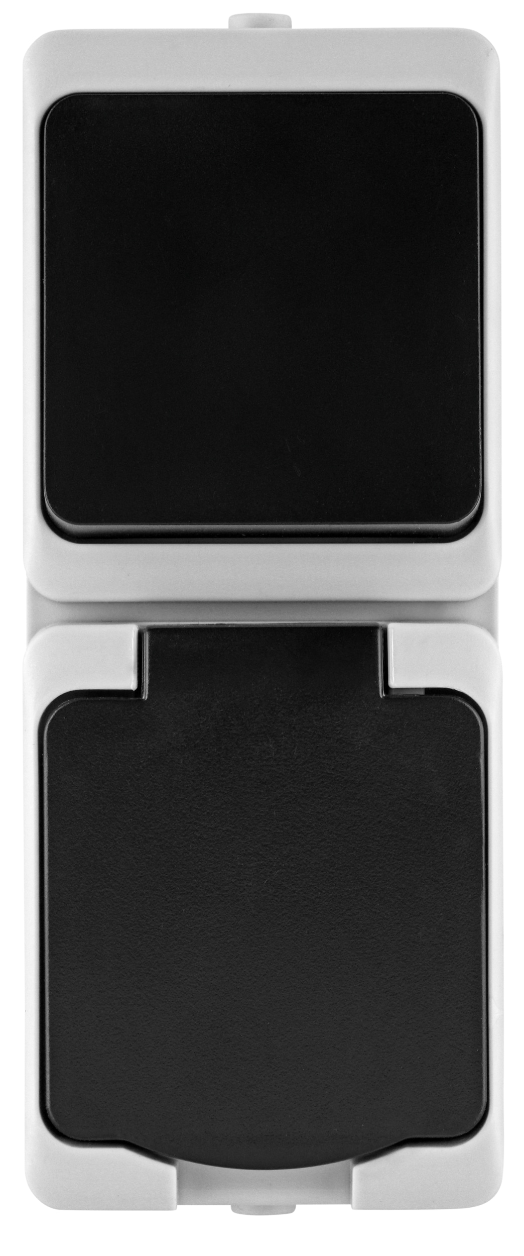 REV Feuchtraum-Steckdosenkombi AquaMini. Aufputz, Aus- u. Wechselschalter