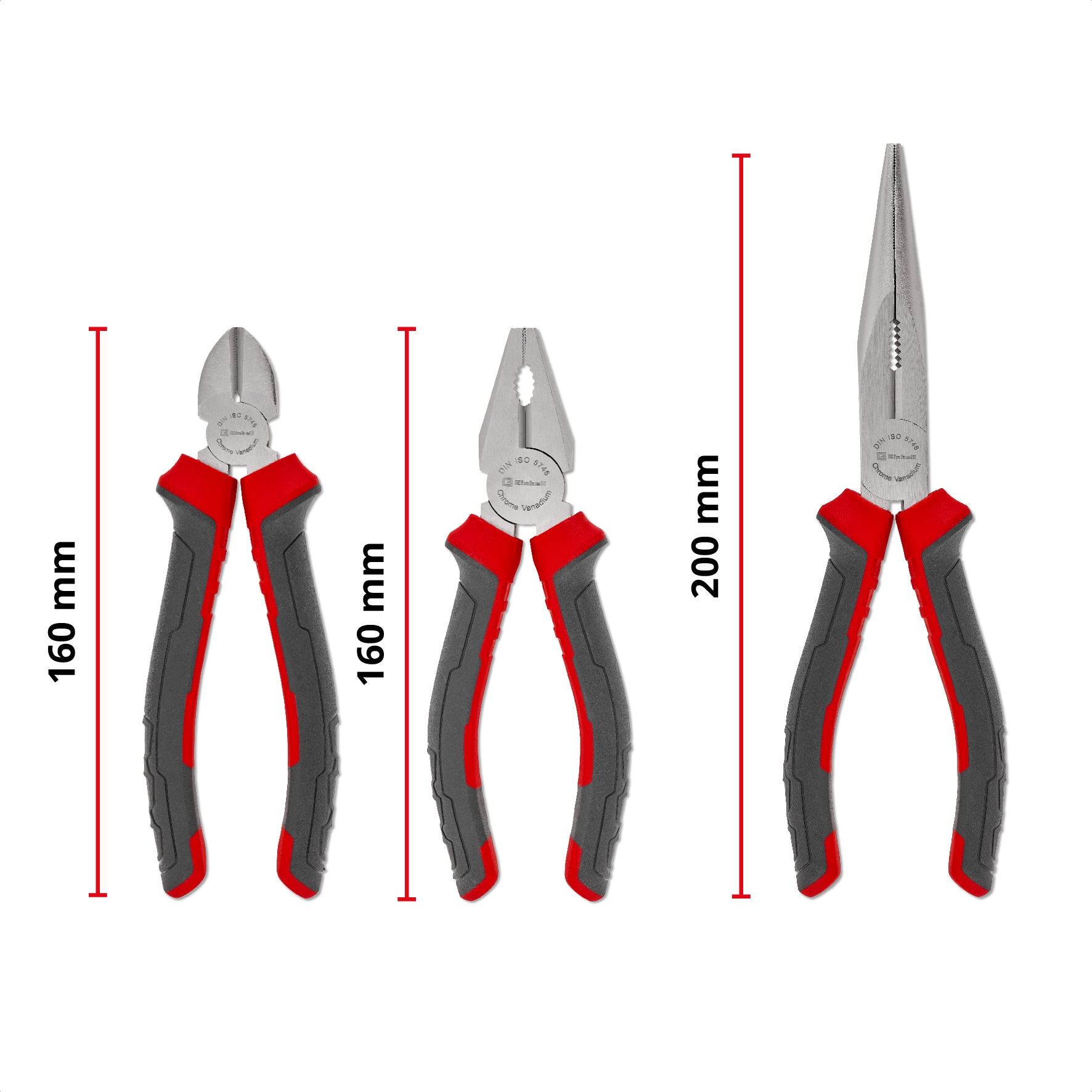 EINHELL Zangen-Set, 370530, 160/200 mm, 3-teilig EINHELL Zangen-Set, 370530, 160/200 mm, 3-teilig