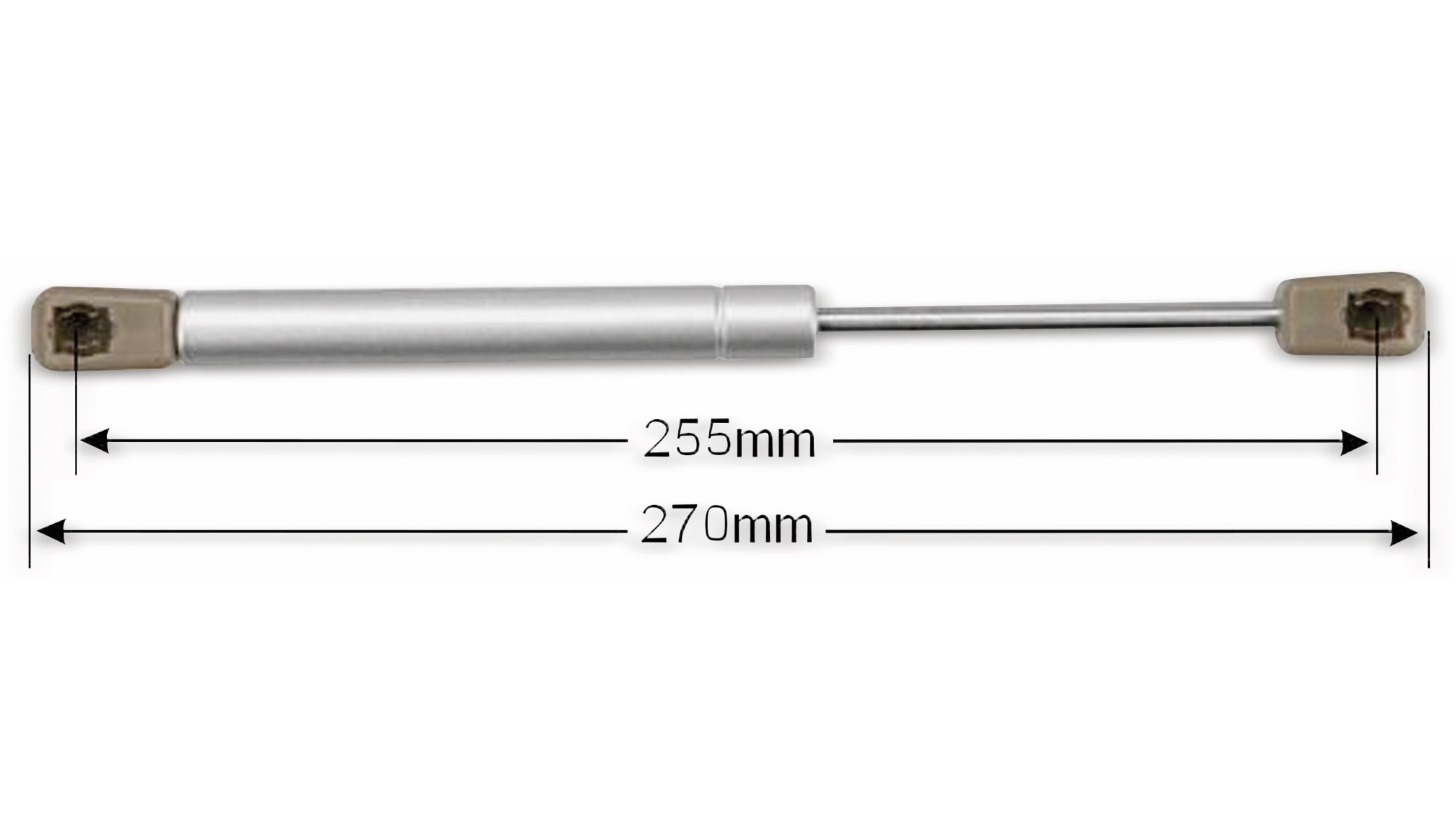 Gasdruckdämpfer für Schrankklappen, 100N, mit Kugelkopf Gasdruckdämpfer für Schrankklappen, 100N, mit Kugelkopf