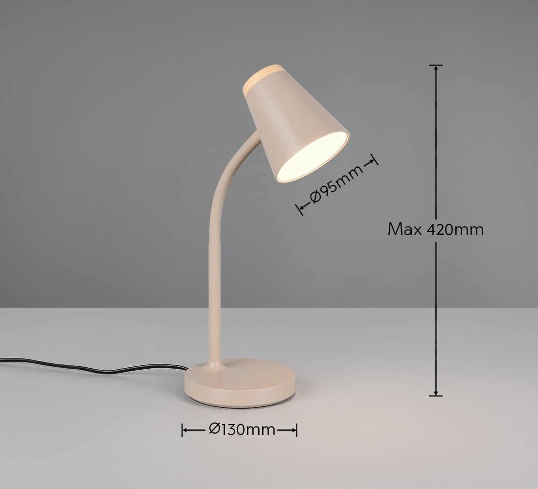 REALITY LED-Tischleuchte PONGO, R55831143, 4,5W, 500lm, 3000K, beige REALITY LED-Tischleuchte PONGO, R55831143, 4,5W, 500lm, 3000K, beige