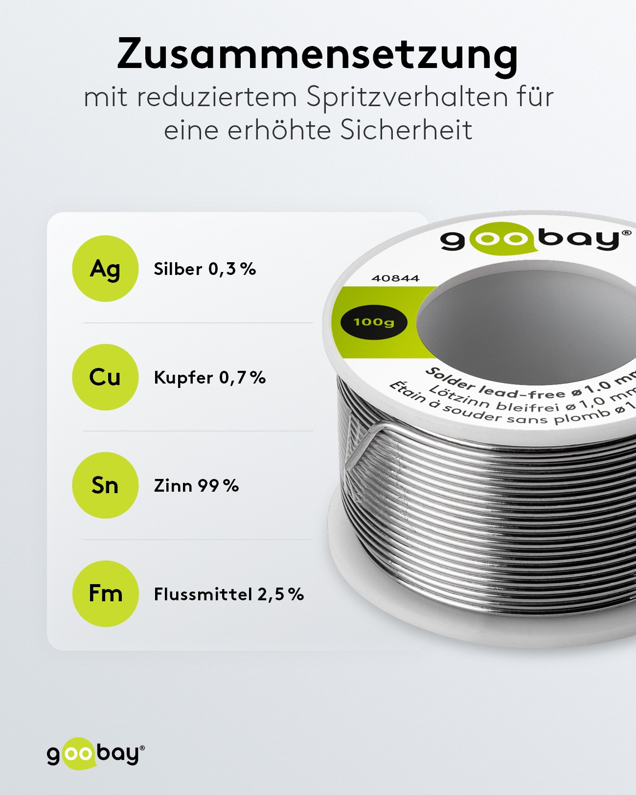 GOOBAY Lötzinn Essential, 100 g, Ø 1,0 mm