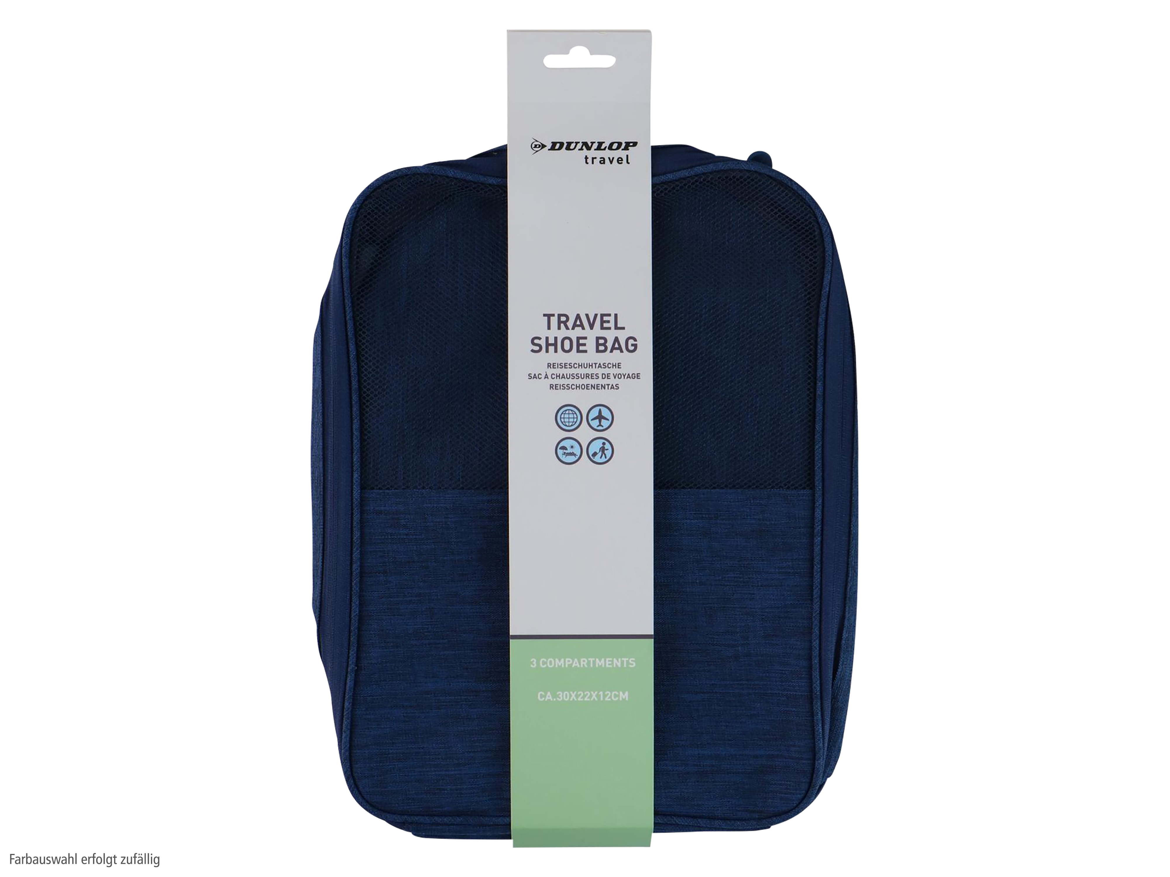 DUNLOP Reiseschuhtasche, 30,2x23x13 cm, Schwarz, Grau, Blau