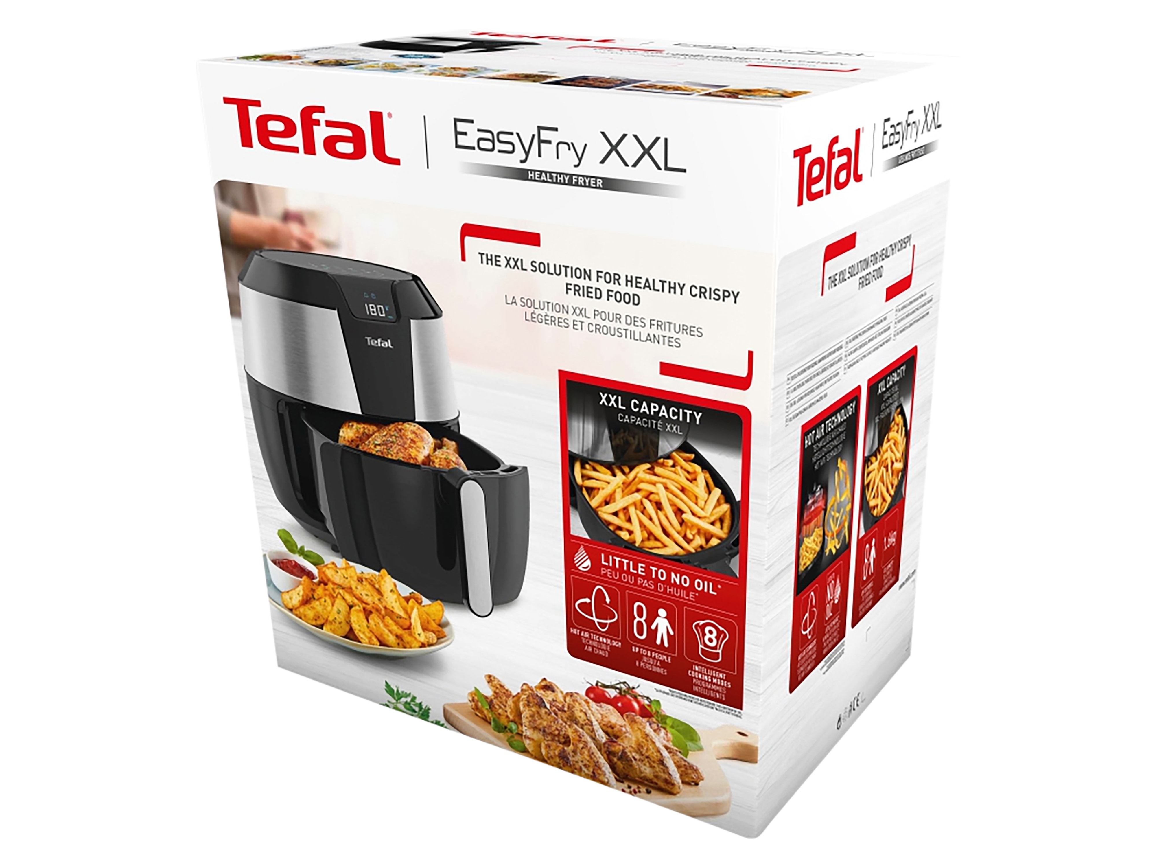 TEFAL Heißluftfritteuse Easy Fry XXL, EY701D, 5,6 L, schwarz/silber, 1850 W TEFAL Heißluftfritteuse Easy Fry XXL, EY701D, 5,6 L, schwarz/silber, 1850 W