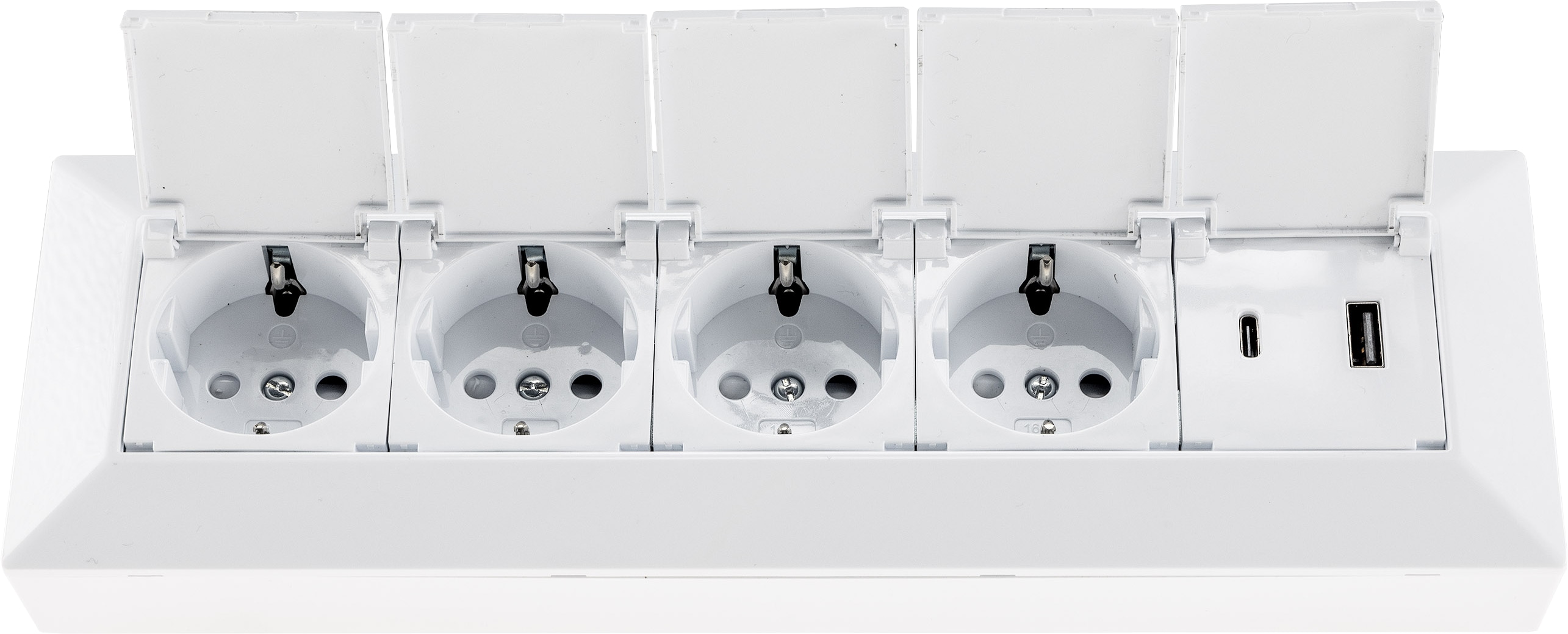 CHILITEC Steckdosenblock 23960, 4-fach, mit Schutzklappen, USB-A+C, weiß CHILITEC Steckdosenblock 23960, 4-fach, mit Schutzklappen, USB-A+C, weiß